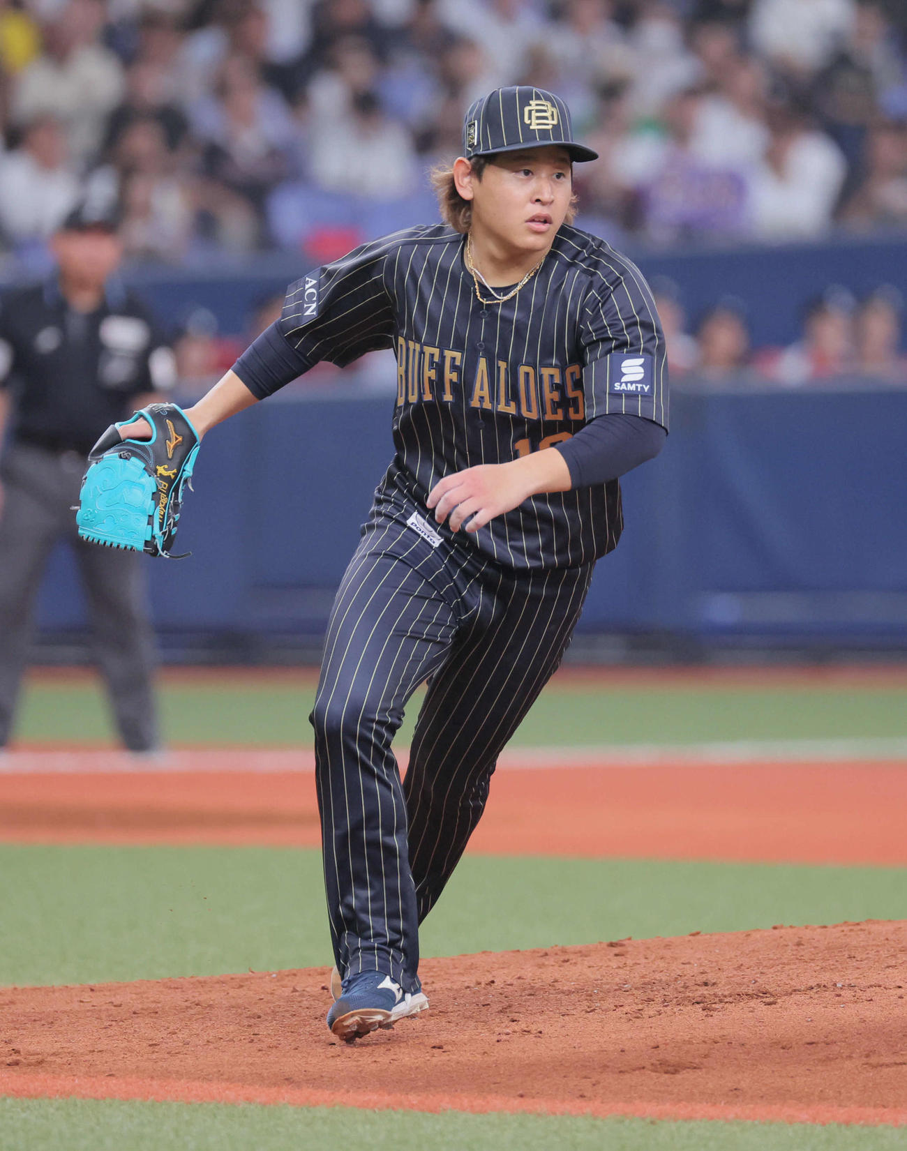 オリックス対楽天　オリックス先発の宮城は5回1失点で交代となる（撮影・宮崎幸一）