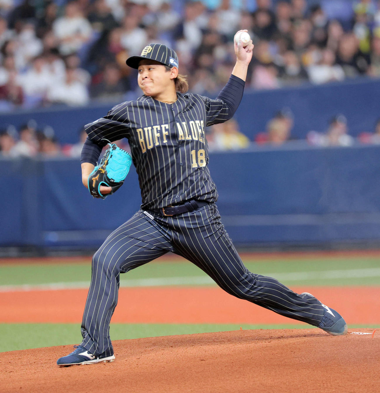 オリックス対楽天　オリックス先発の宮城（撮影・宮崎幸一）