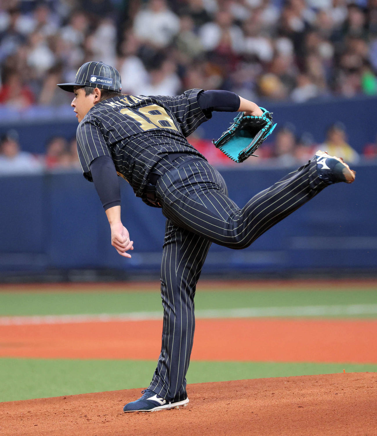 オリックス対楽天　オリックス先発の宮城（撮影・宮崎幸一）