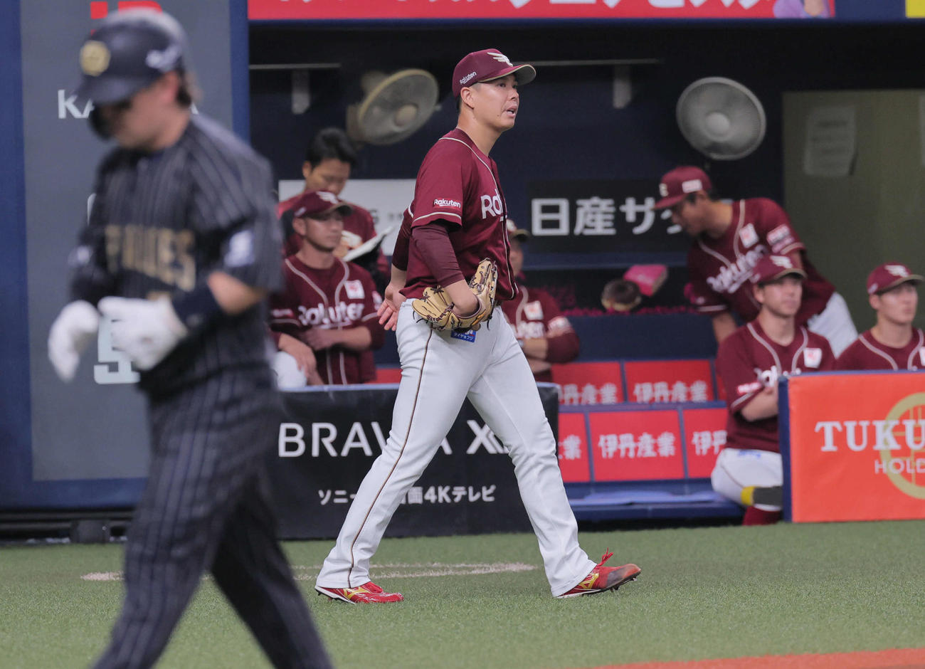 オリックス対楽天　2回裏オリックス1死二、三塁、藤井は麦谷に右前先制適時打を浴びる（撮影・宮崎幸一）