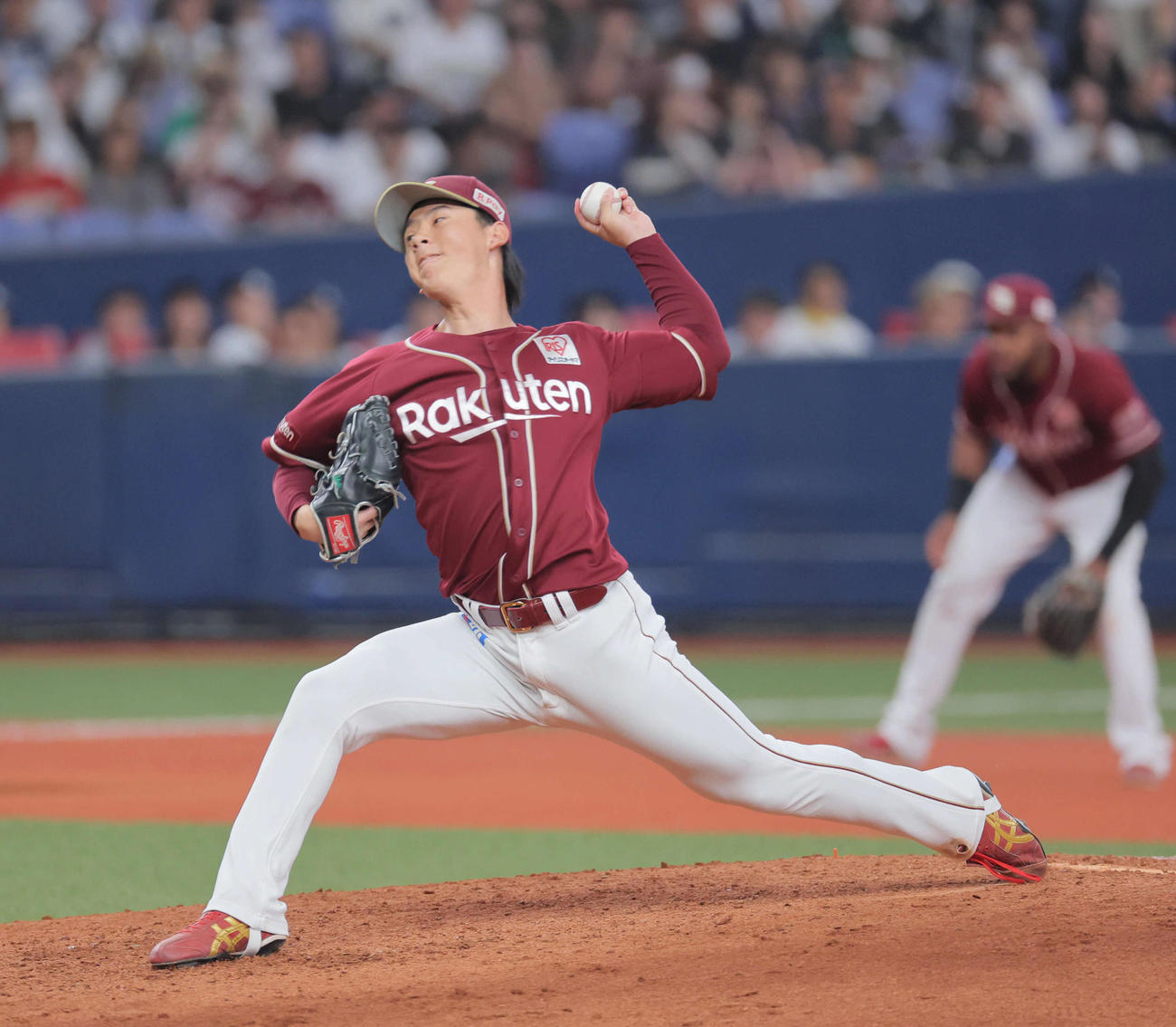 オリックス対楽天　楽天5番手の林（撮影・宮崎幸一）