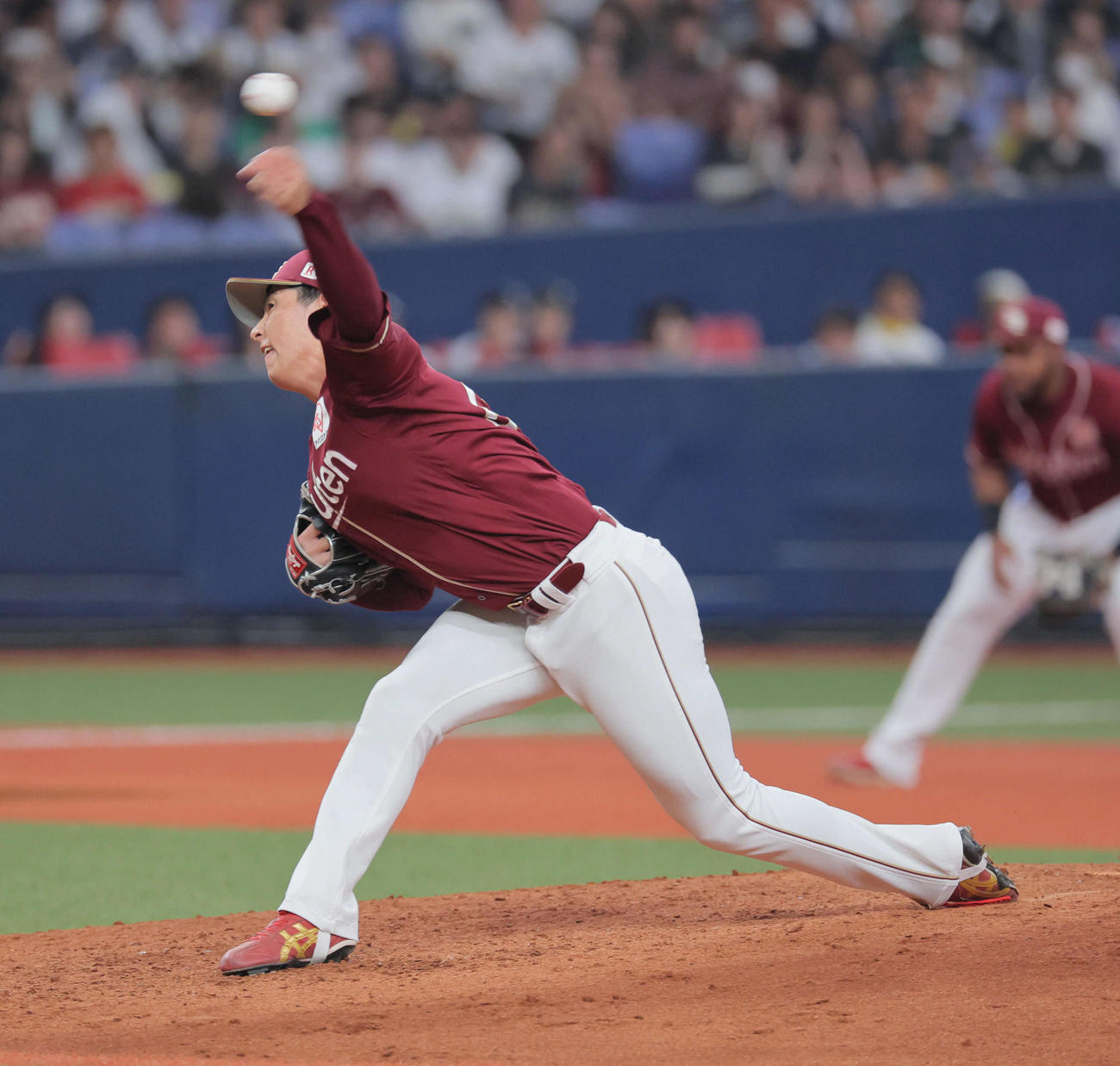 オリックス対楽天　楽天5番手の林（撮影・宮崎幸一）