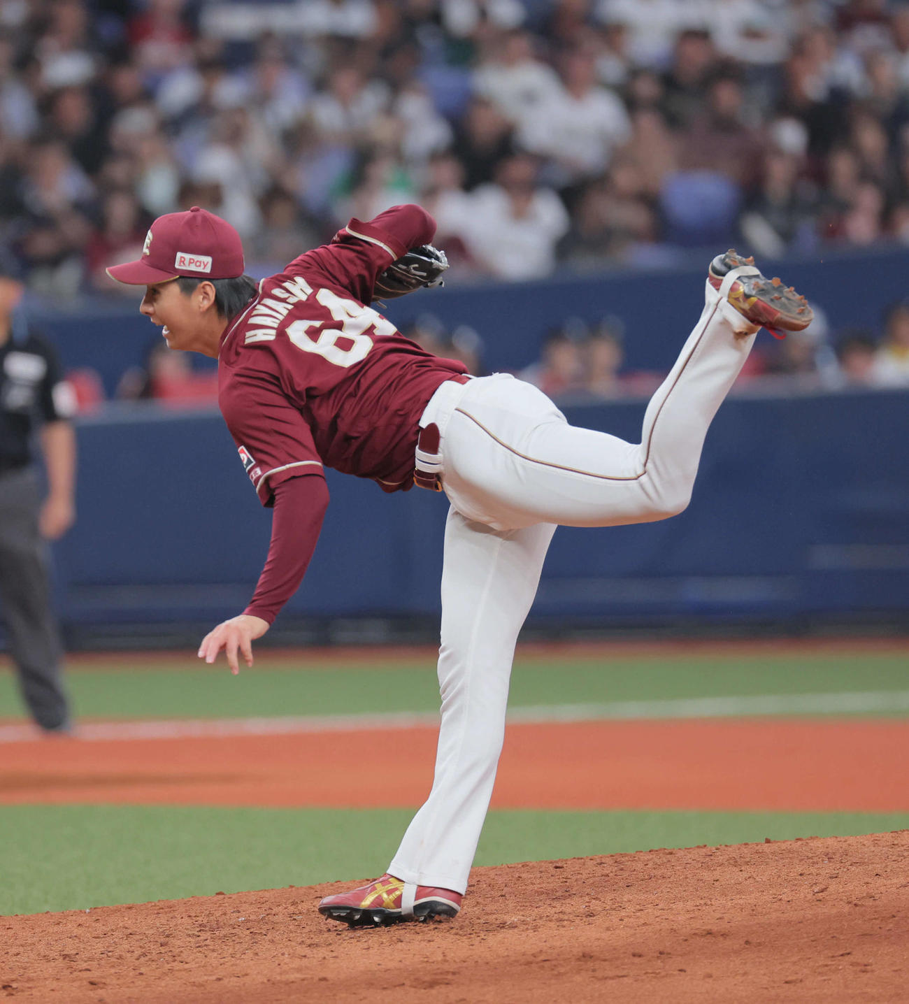 オリックス対楽天　楽天5番手の林（撮影・宮崎幸一）