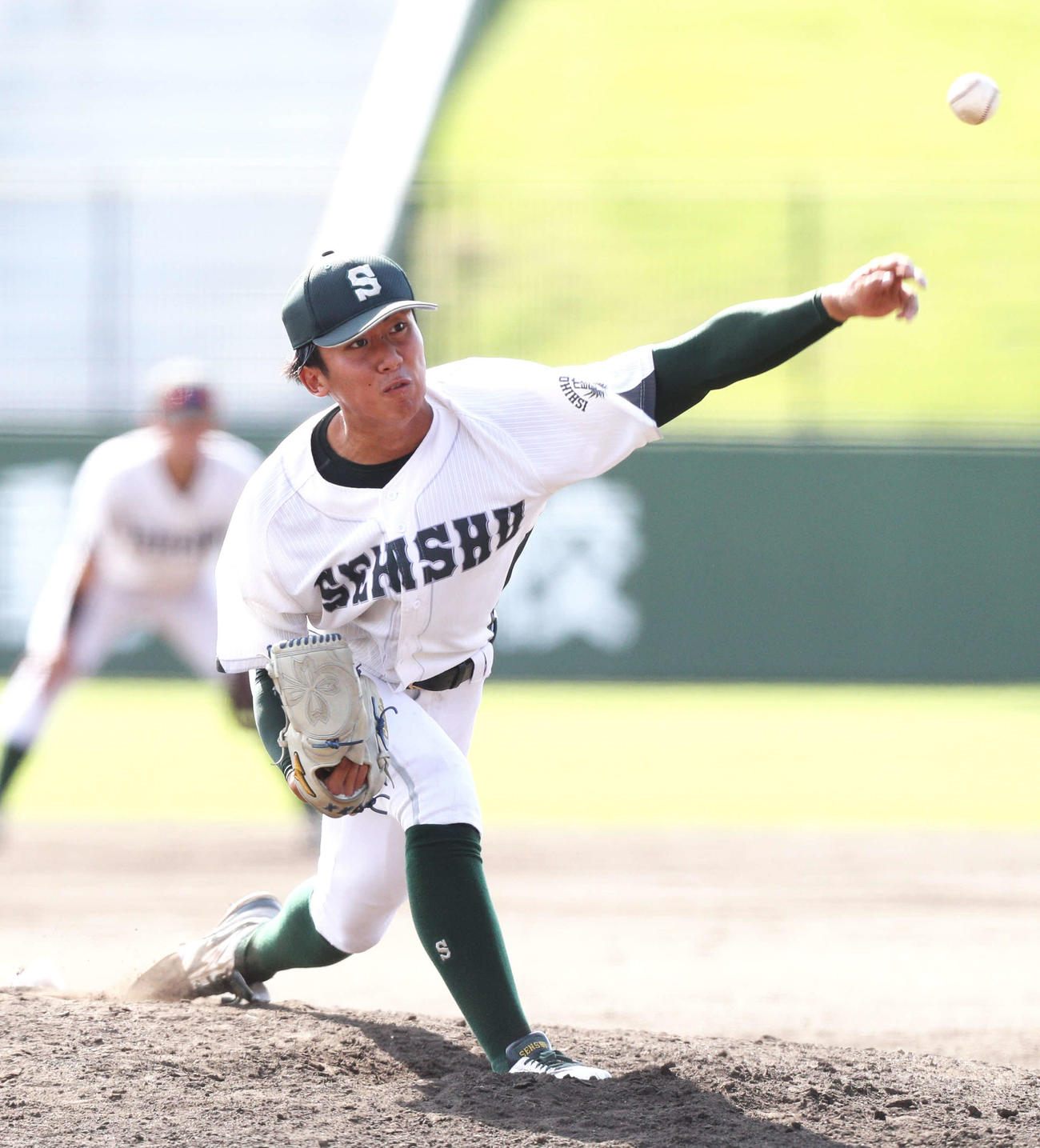 石巻専大対福島大　完封した石巻専大・尾身（撮影・木村有優）