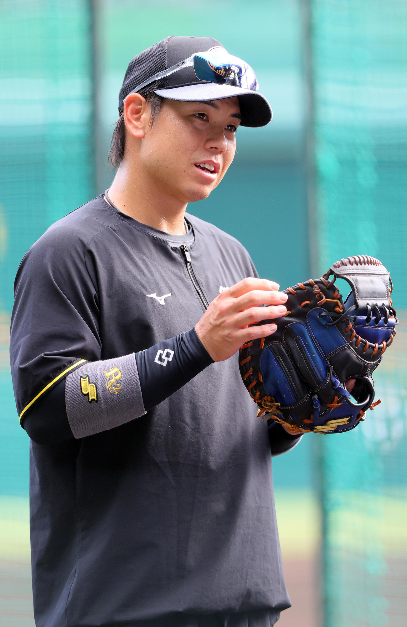 練習に励む阪神梅野隆太郎（2025年9月撮影）