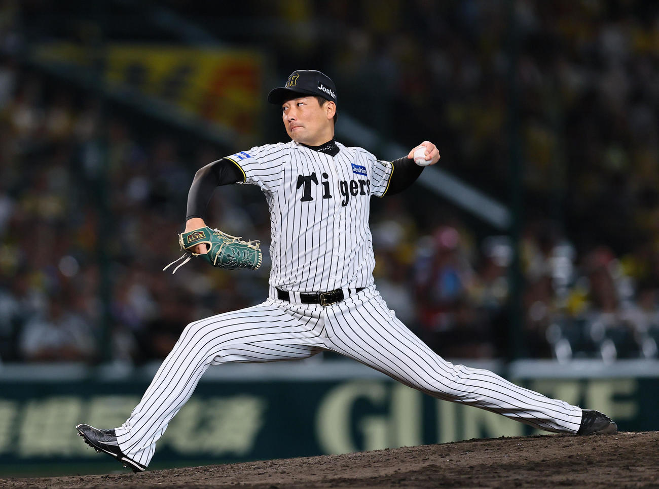 2025年9月26日、中日戦で登板した阪神岩崎優（撮影・藤尾明華）