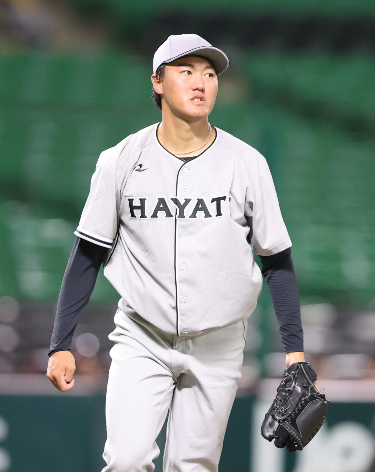 くふうハヤテに派遣されていた巨人田村朋輝（2025年7月29日撮影）