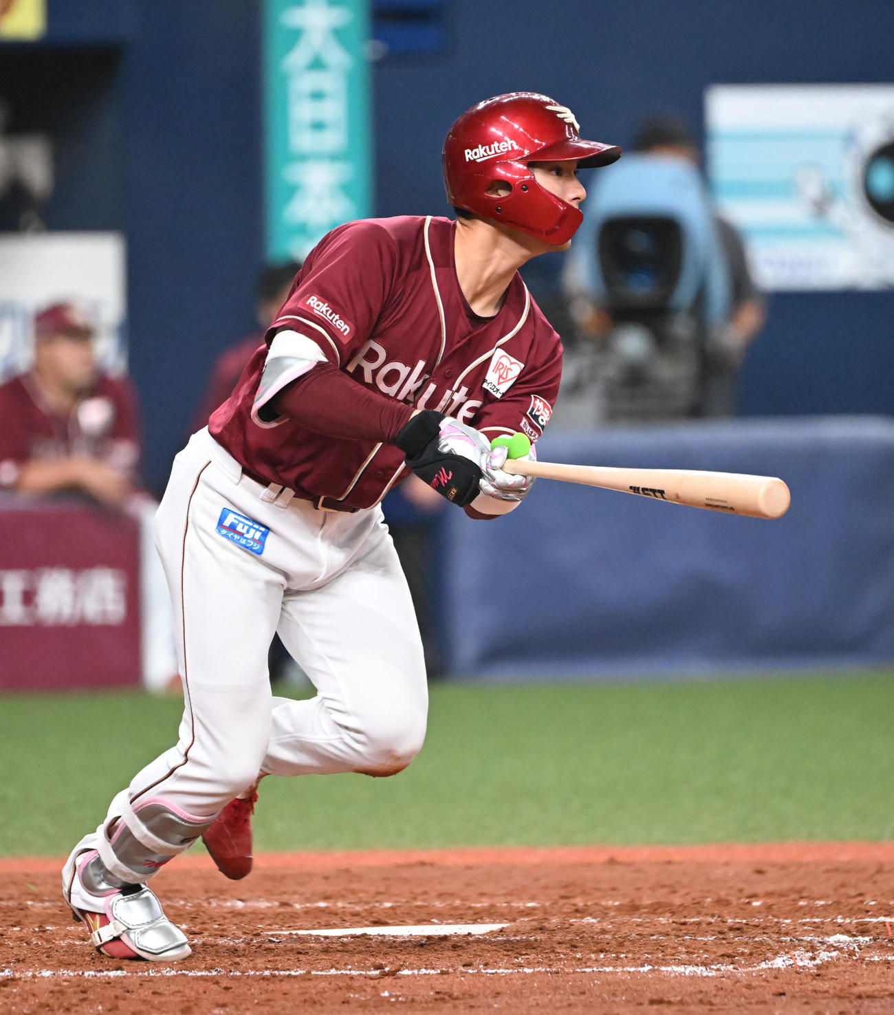 オリックス対楽天　4回表楽天1死一塁、右飛に倒れる宗山（撮影・和賀正仁）