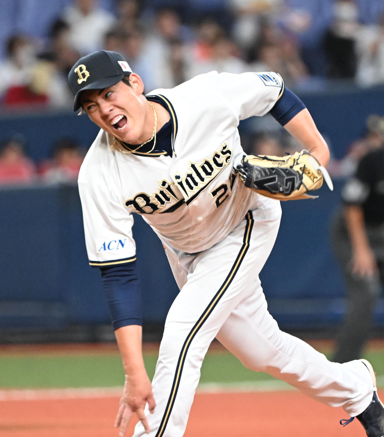 オリックス対楽天　力投するオリックス九里（撮影・和賀正仁）