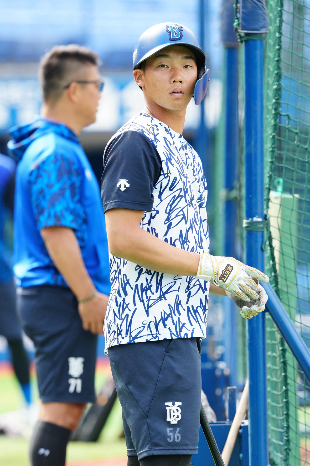 DeNA対ヤクルト　試合前練習に臨むDeNA田内（撮影・江口和貴）
