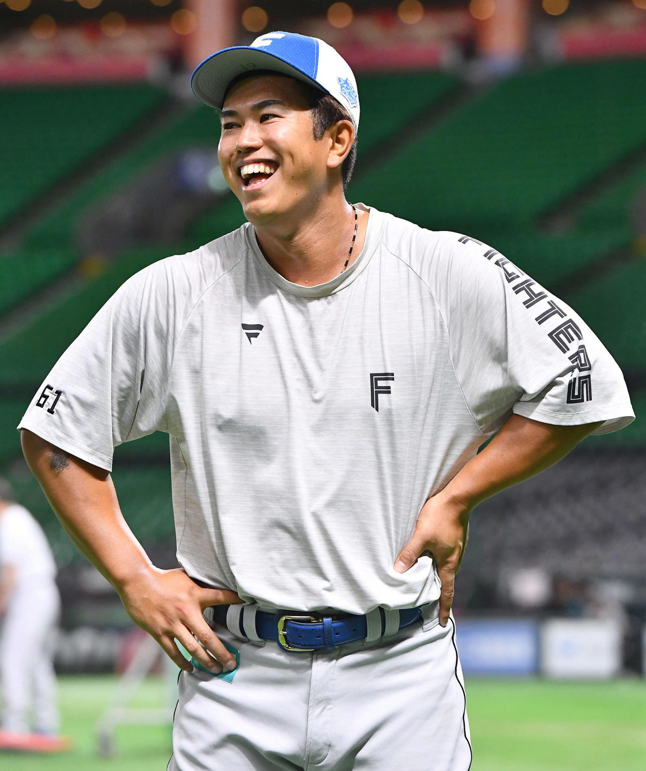 ソフトバンク対日本ハム　1軍に合流した日本ハム今川（撮影・岩下翔太）