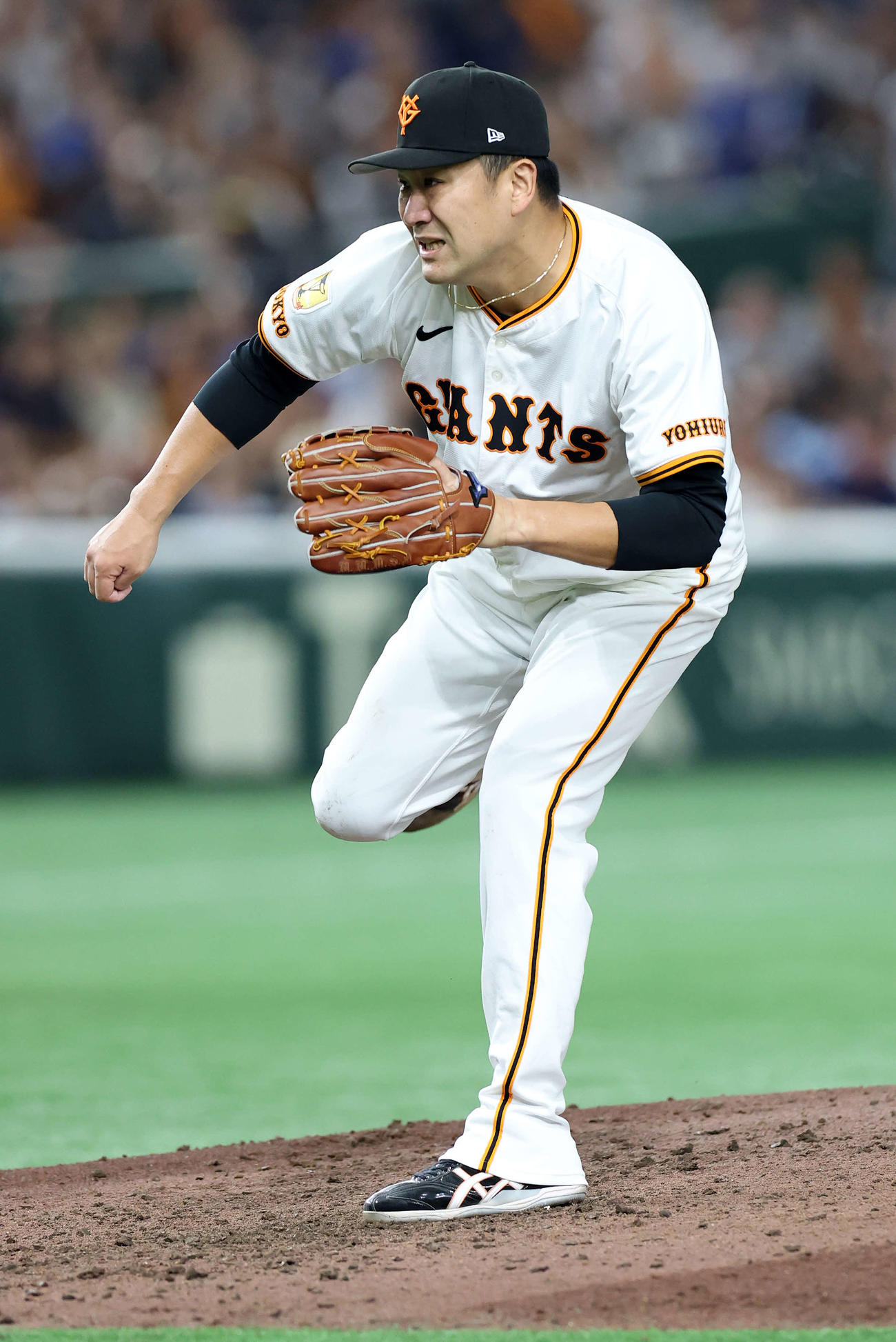 巨人対中日　力投を続ける巨人先発田中将（撮影・浅見桂子）