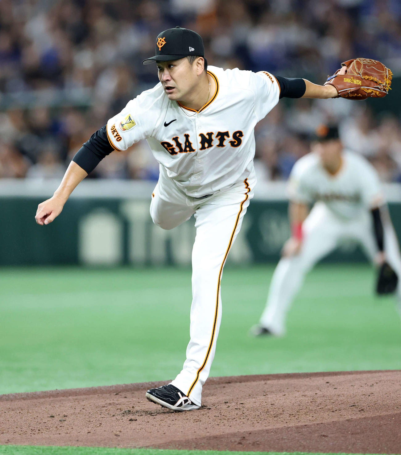 巨人対中日　力投する巨人先発の田中将（撮影・浅見桂子）