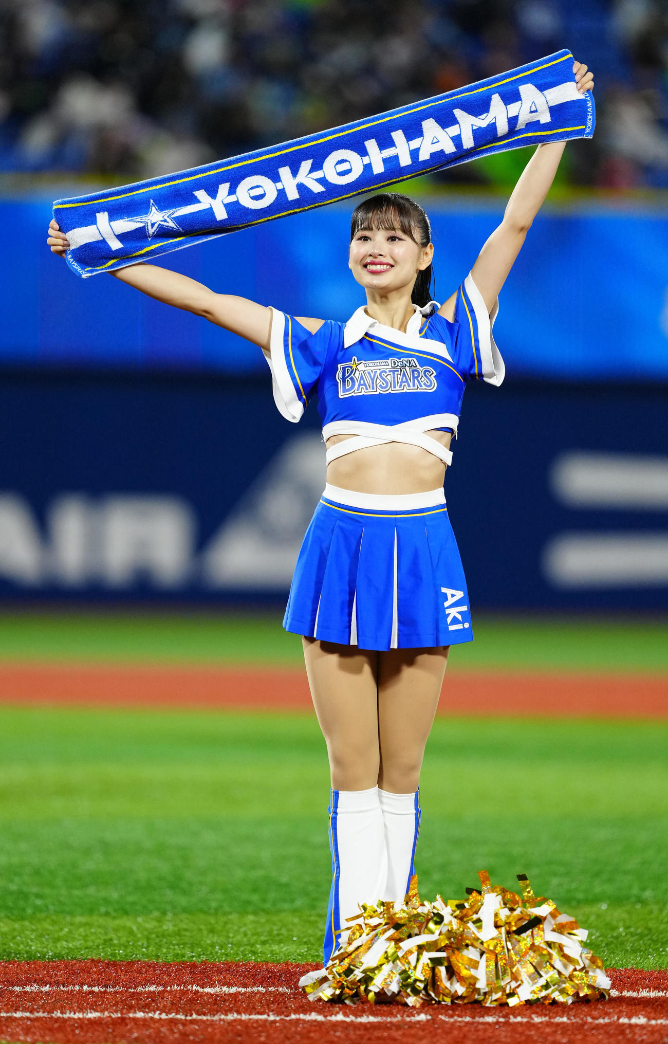 DeNA対ヤクルト　試合前、スタジアムを盛り上げる「diana（ディアーナ）」のAki（撮影・江口和貴）