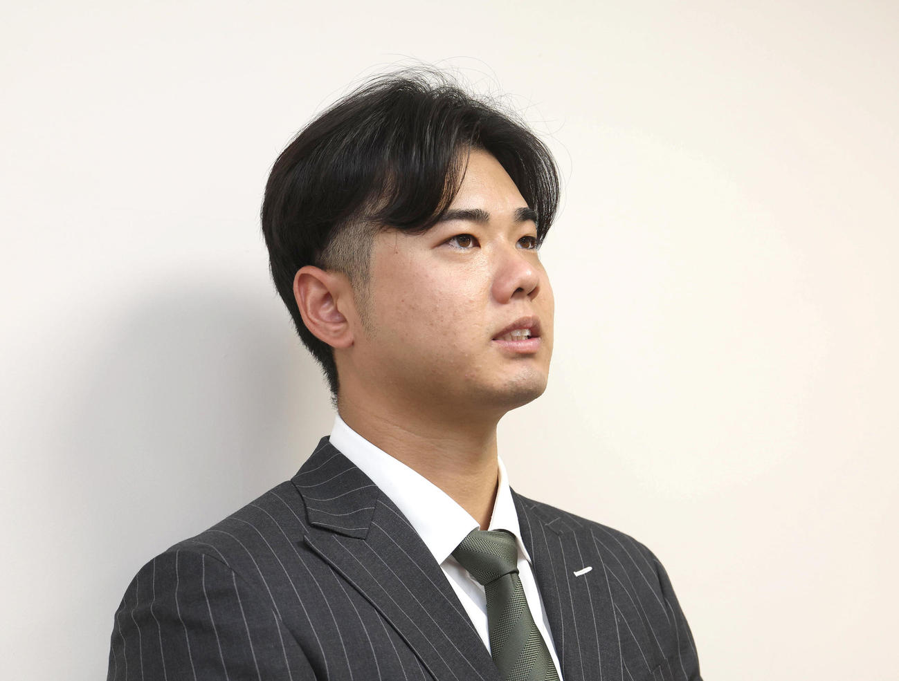 戦力外通告を受け心境を語る阪神川原（撮影・白石智彦）