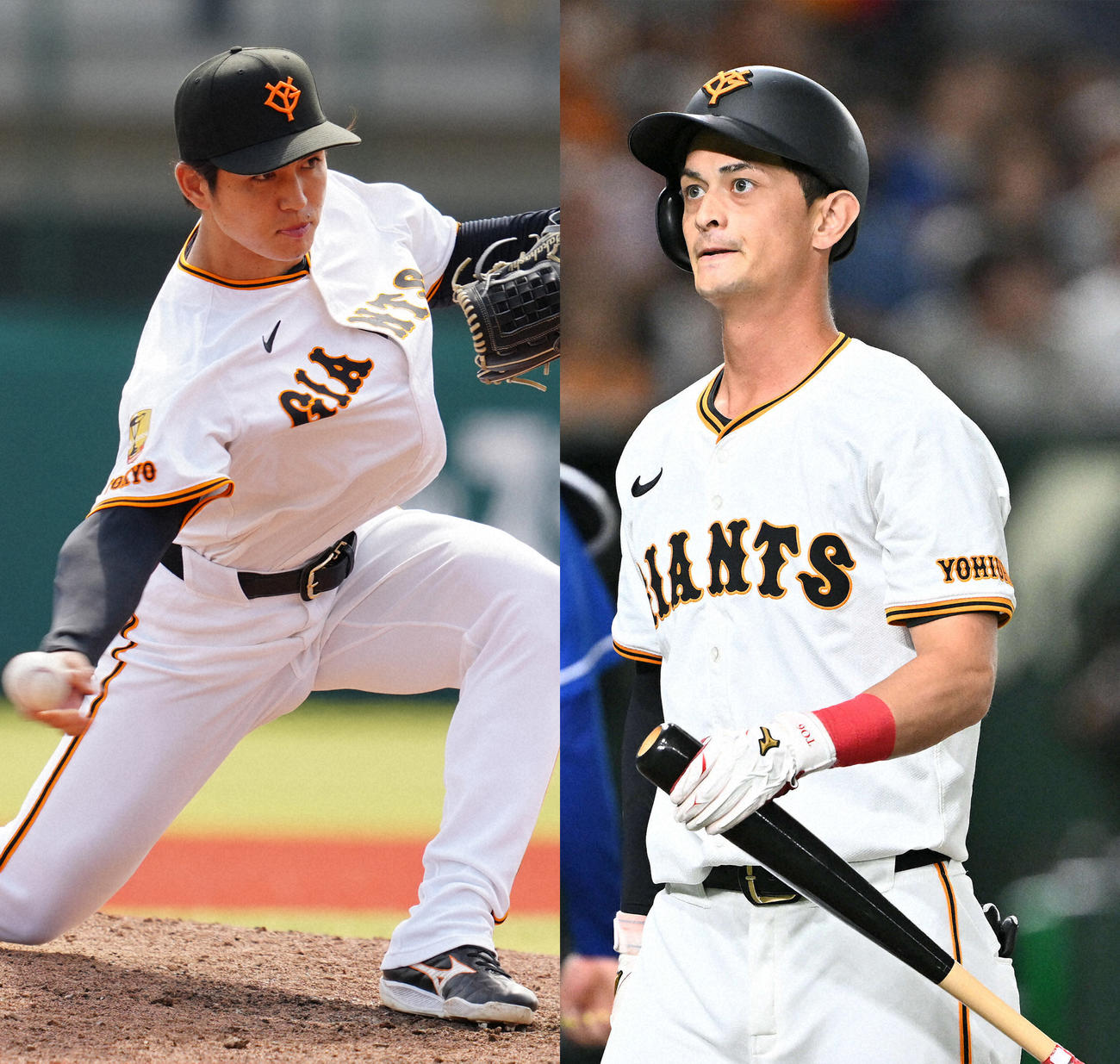高橋礼（左）と乙坂智
