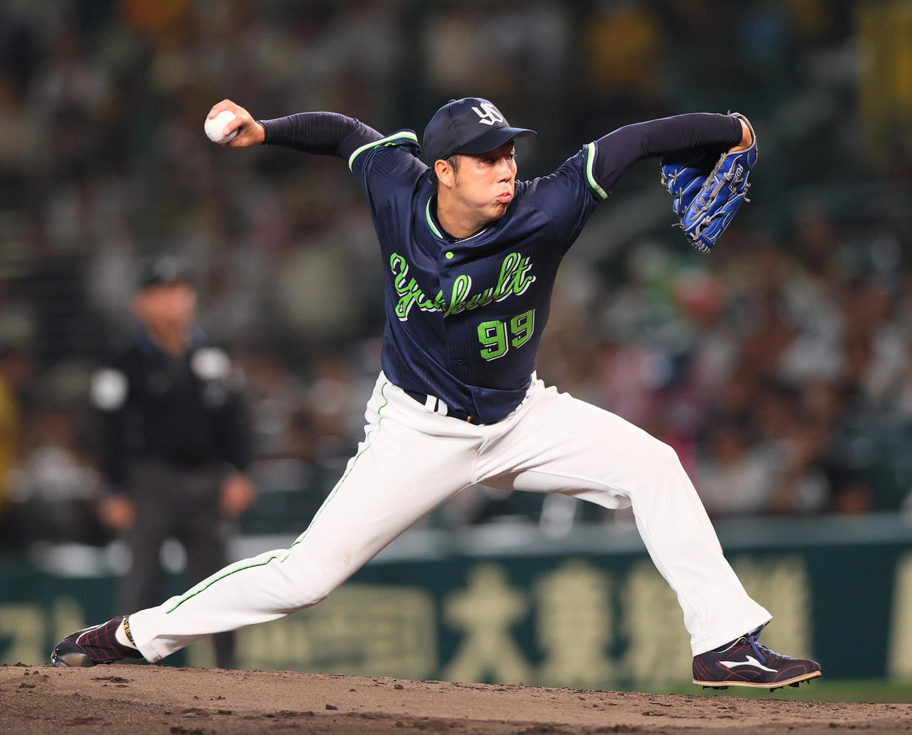 阪神対ヤクルト　ヤクルト先発の青柳（撮影・上山淳一）