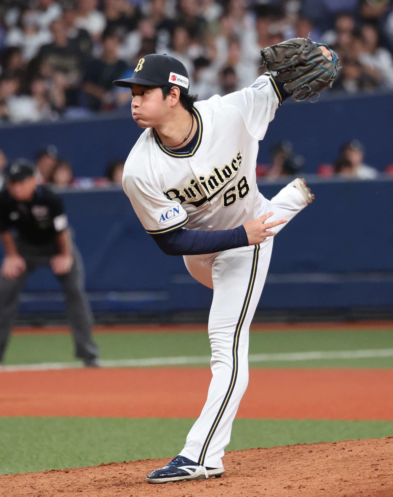 オリックス対西武　オリックス3番手の入山（撮影・西尾就之）