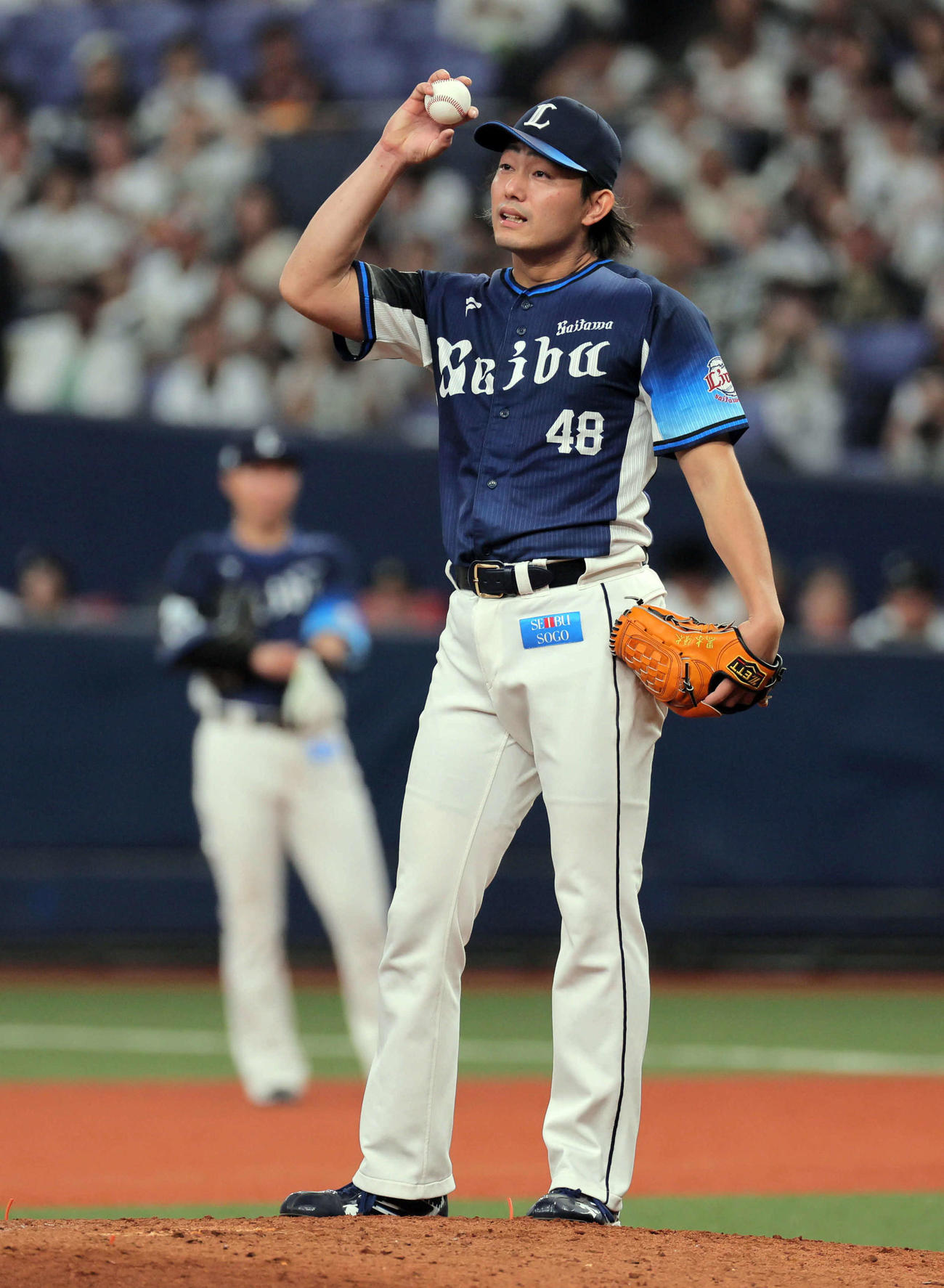 オリックス対西武　6回裏オリックス2死一、三塁、今井は若月に中越え2点適時二塁打を浴びる（撮影・宮崎幸一）
