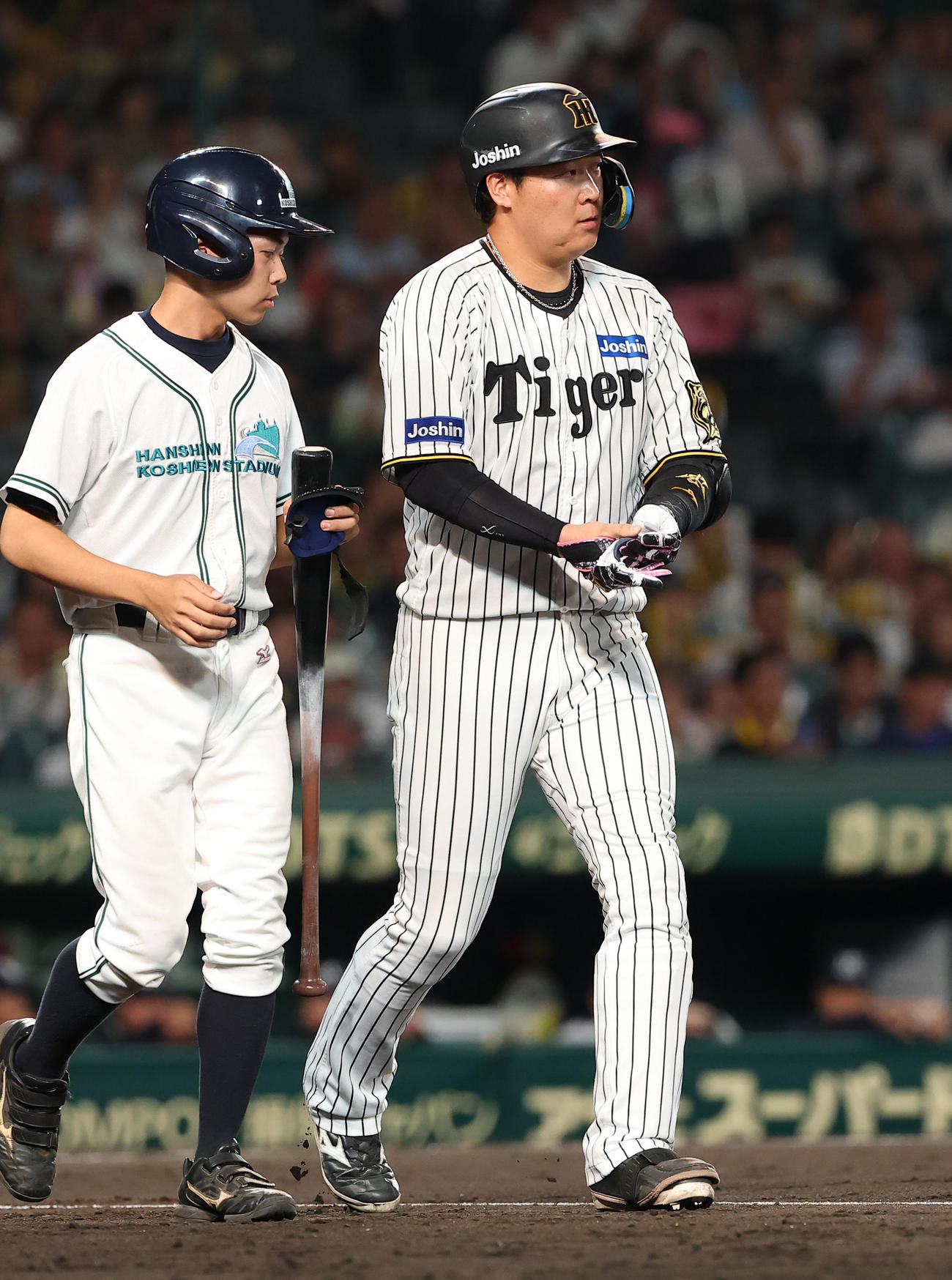 阪神対ヤクルト　5回裏阪神1死、大山は四球を選ぶ（撮影・上田博志）