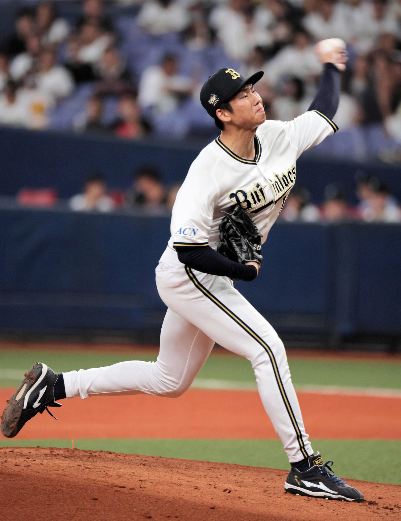 オリックス対西武　オリックス先発の曽谷（撮影・宮崎幸一）