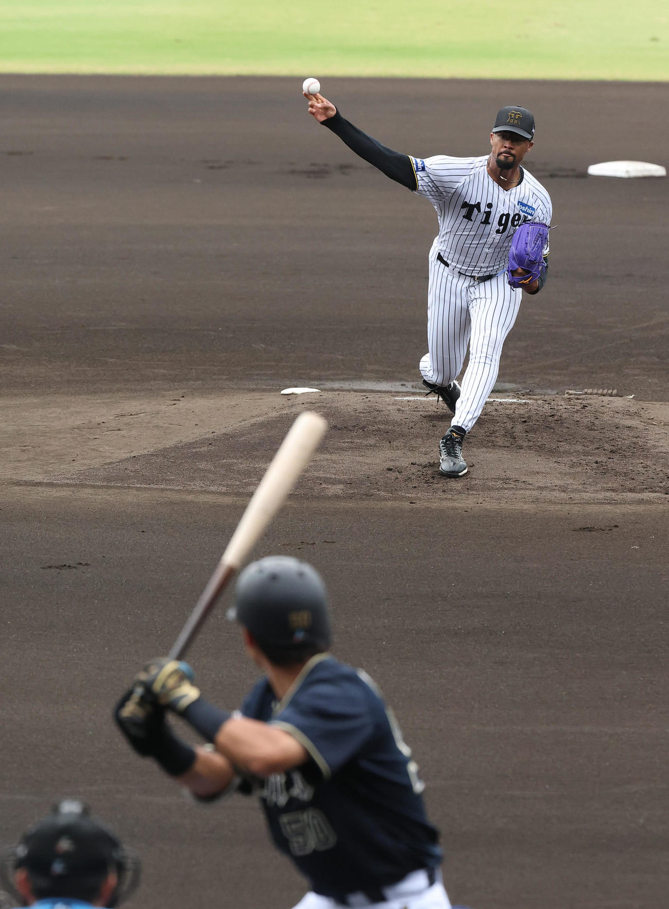 阪神対オリックス練習試合　先発デュプランティエは2回無失点と好投した（撮影・上田博志）