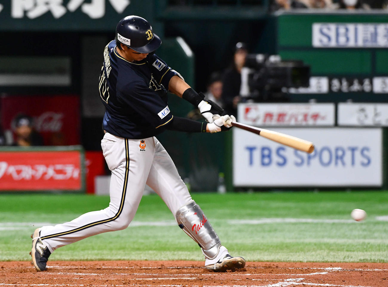 ソフトバンク対オリックス　5回表オリックス1死、広岡は左前安打を放つ（撮影・岩下翔太）