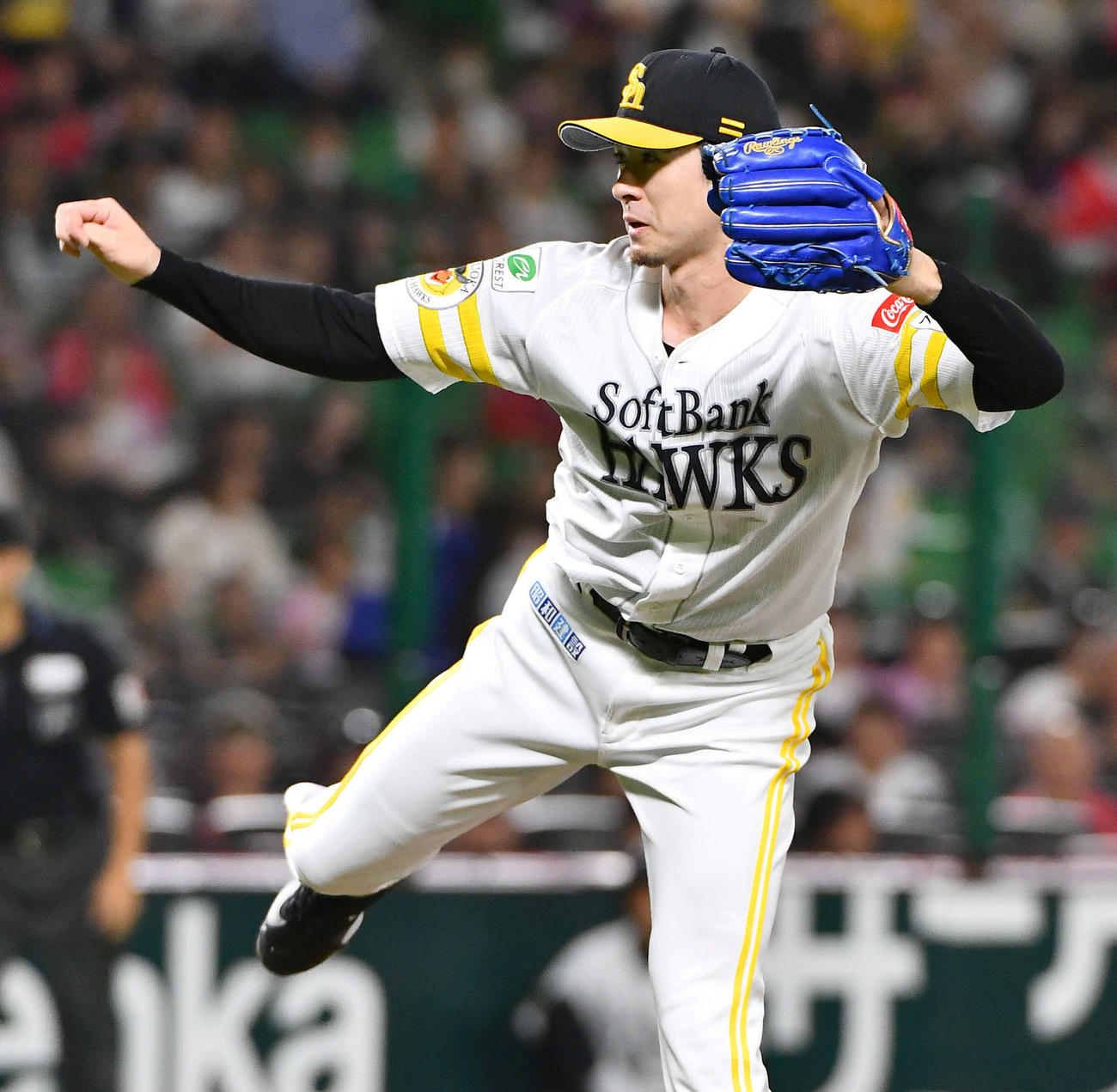 ソフトバンク対オリックス　ソフトバンク先発の上沢（撮影・岩下翔太）