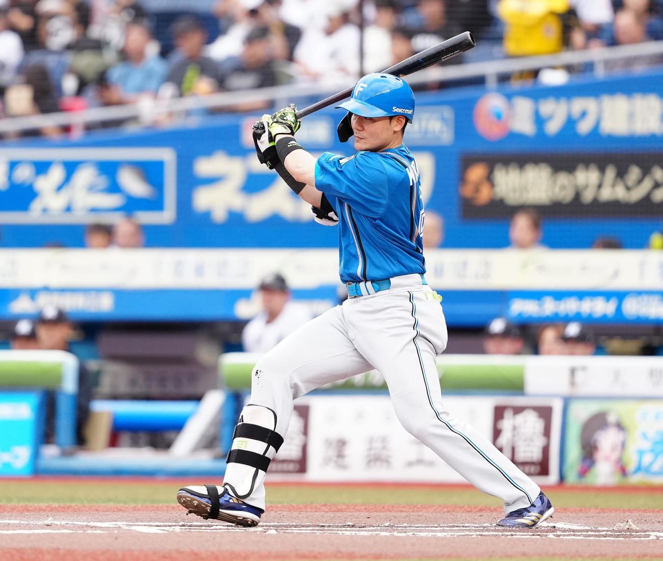 ロッテ対日本ハム　6回表日本ハム無死、中前打を放つ清宮幸（撮影・鈴木みどり）