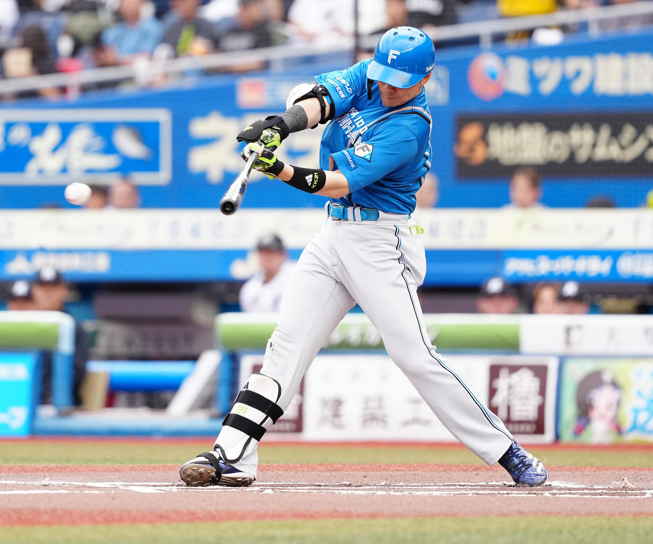 ロッテ対日本ハム　6回表日本ハム無死、中前打を放つ清宮幸（撮影・鈴木みどり）