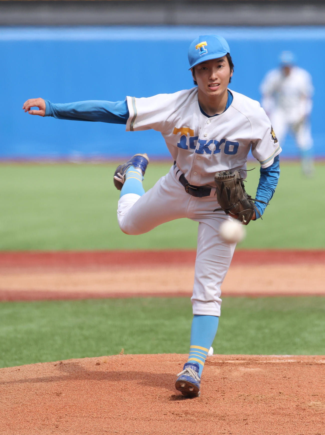 東大対慶大　先発した東大・渡辺（撮影・柴田隆二）　　