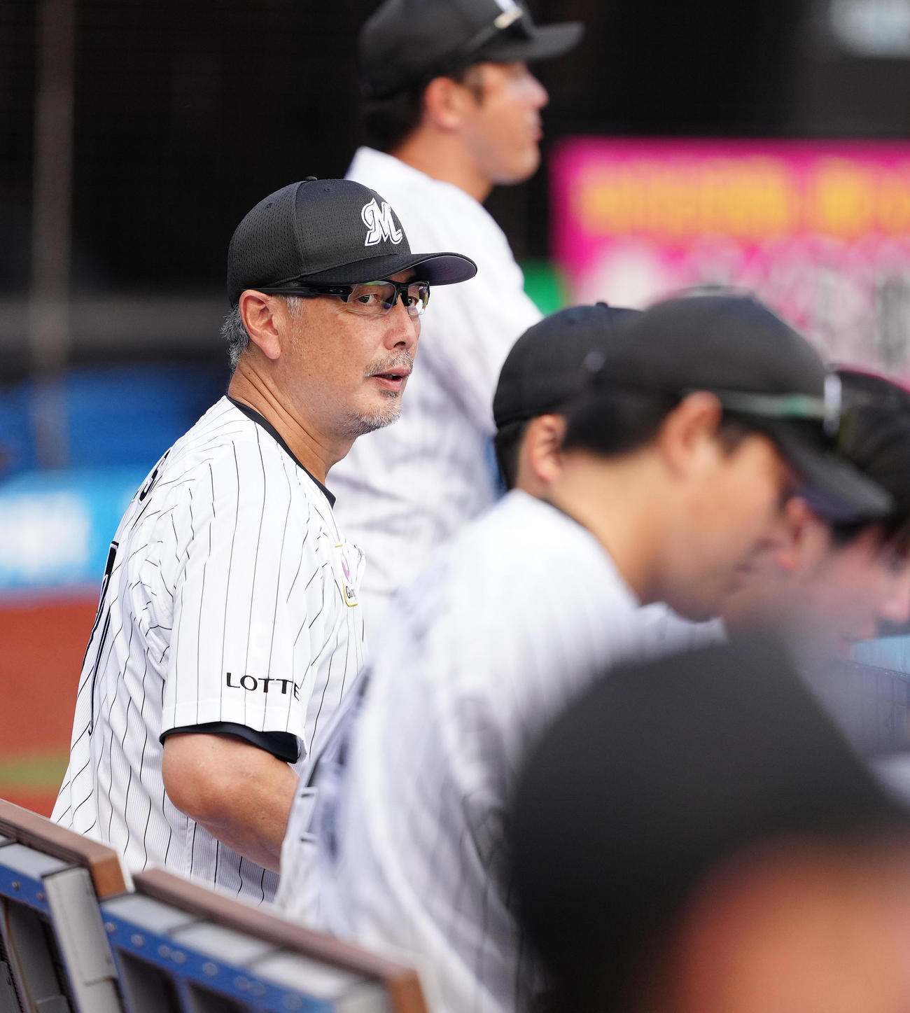 ロッテ対ソフトバンク　試合を見守るロッテ吉井監督（撮影・鈴木みどり）