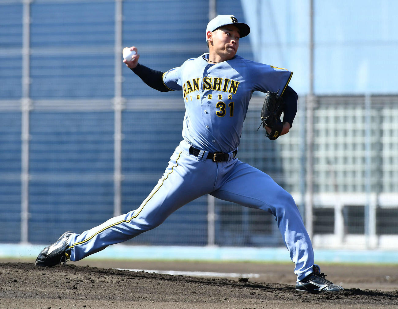 韓国ハンファ対阪神　阪神先発の早川（撮影・岩下翔太）
