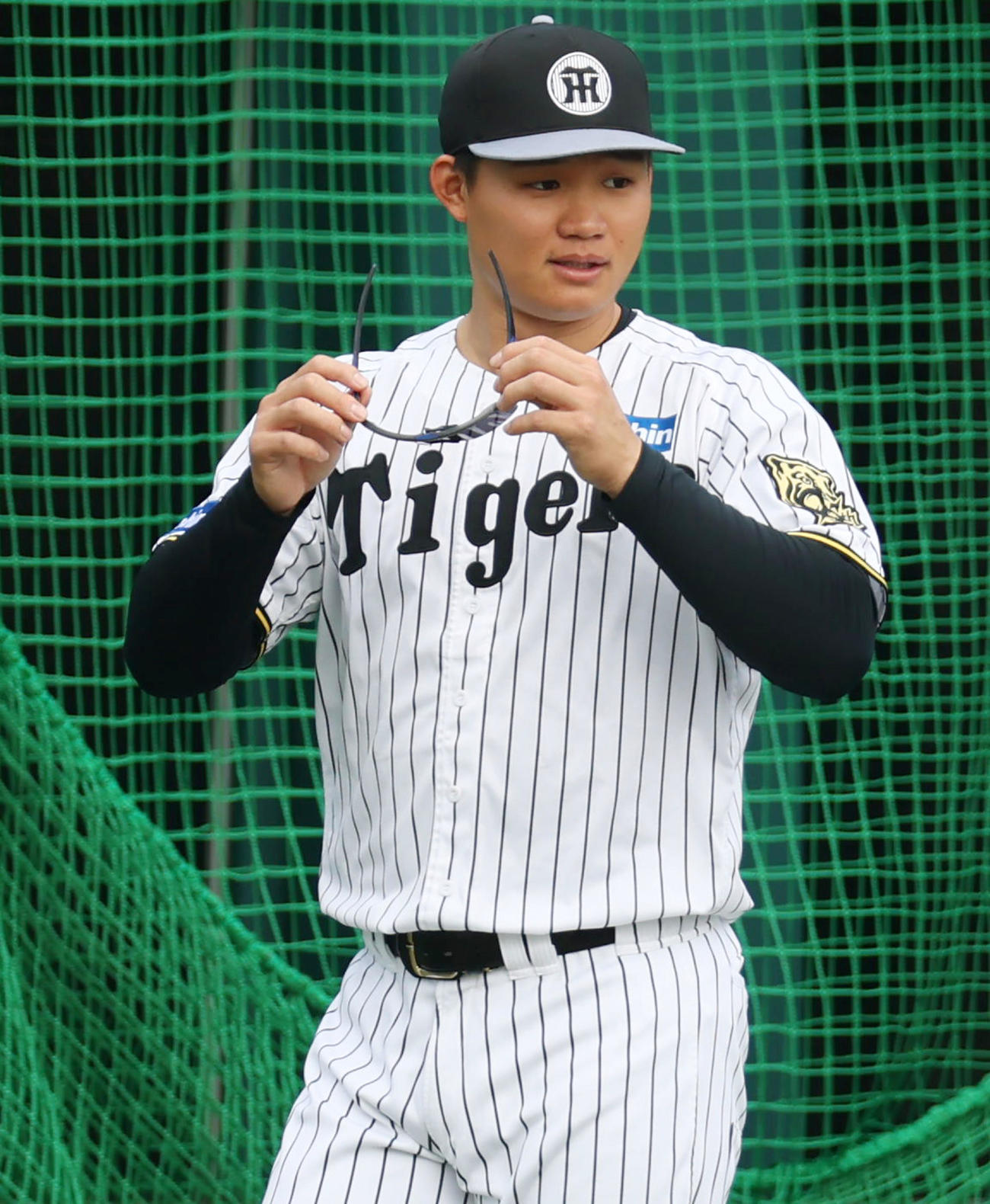 練習に参加する阪神森下（撮影・加藤哉）