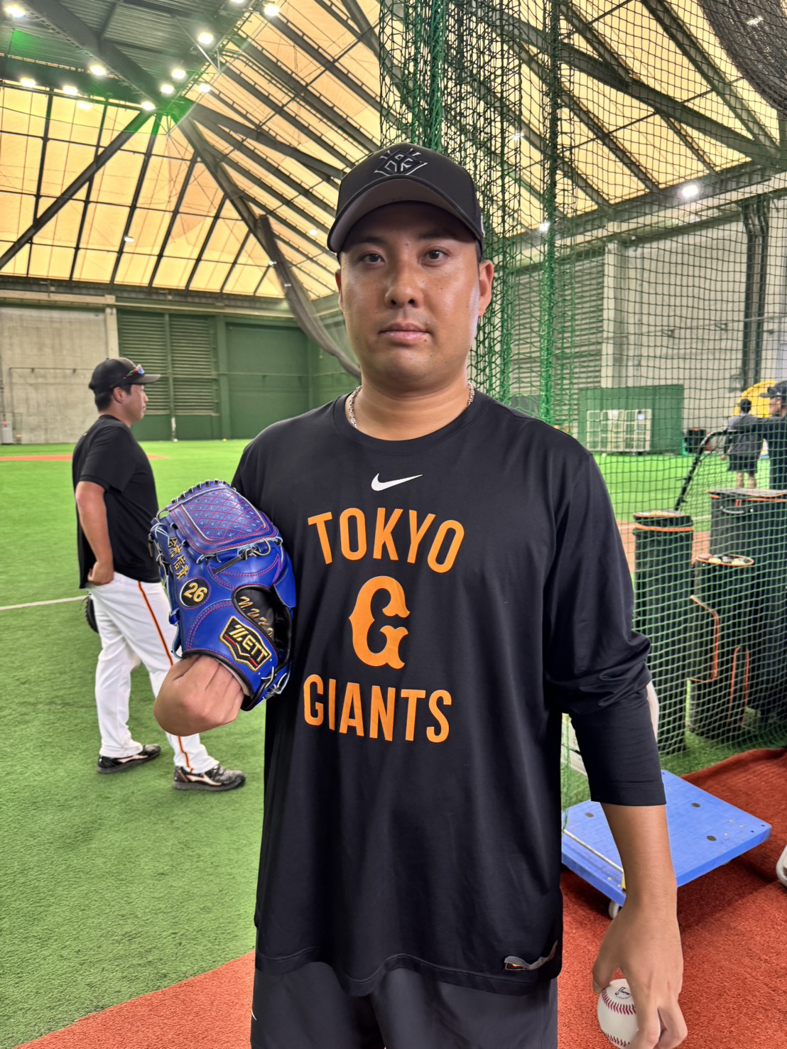 ジャイアンツ球場で練習を続ける今村（撮影・為田聡史）