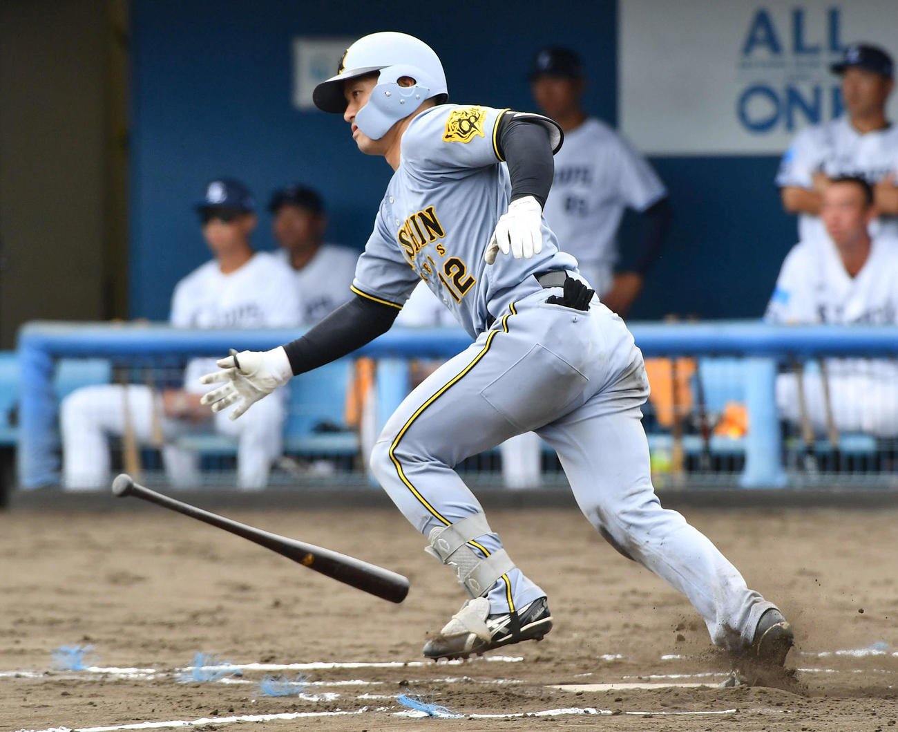 西武対阪神　7回表阪神1死二塁、坂本は左前安打を放つ（撮影・岩下翔太）