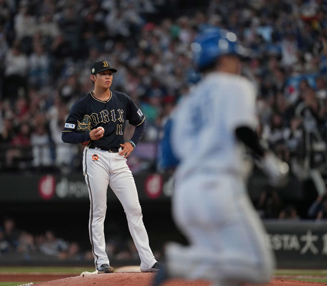 日本ハム対オリックス　4回裏日本ハム2死、郡司に本塁打を浴びる山下（撮影・井上学）