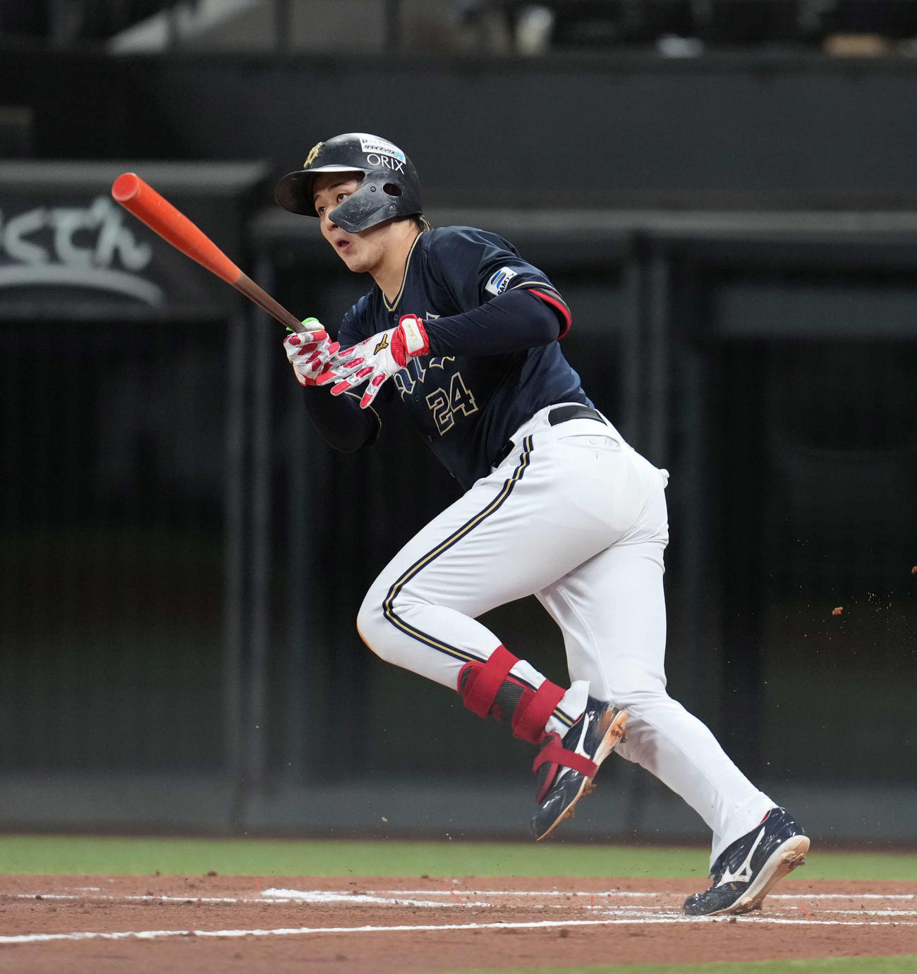 日本ハム対オリックス　3回表オリックス無死一、三塁、3点本塁打を放つ紅林（撮影・井上学）