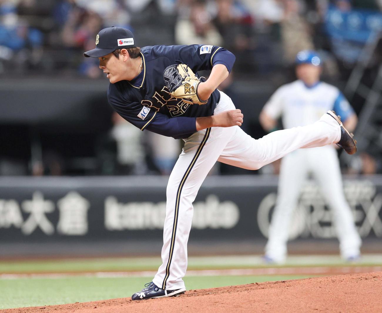 日本ハム対オリックス　4回に登板の九里（撮影・黒川智章）