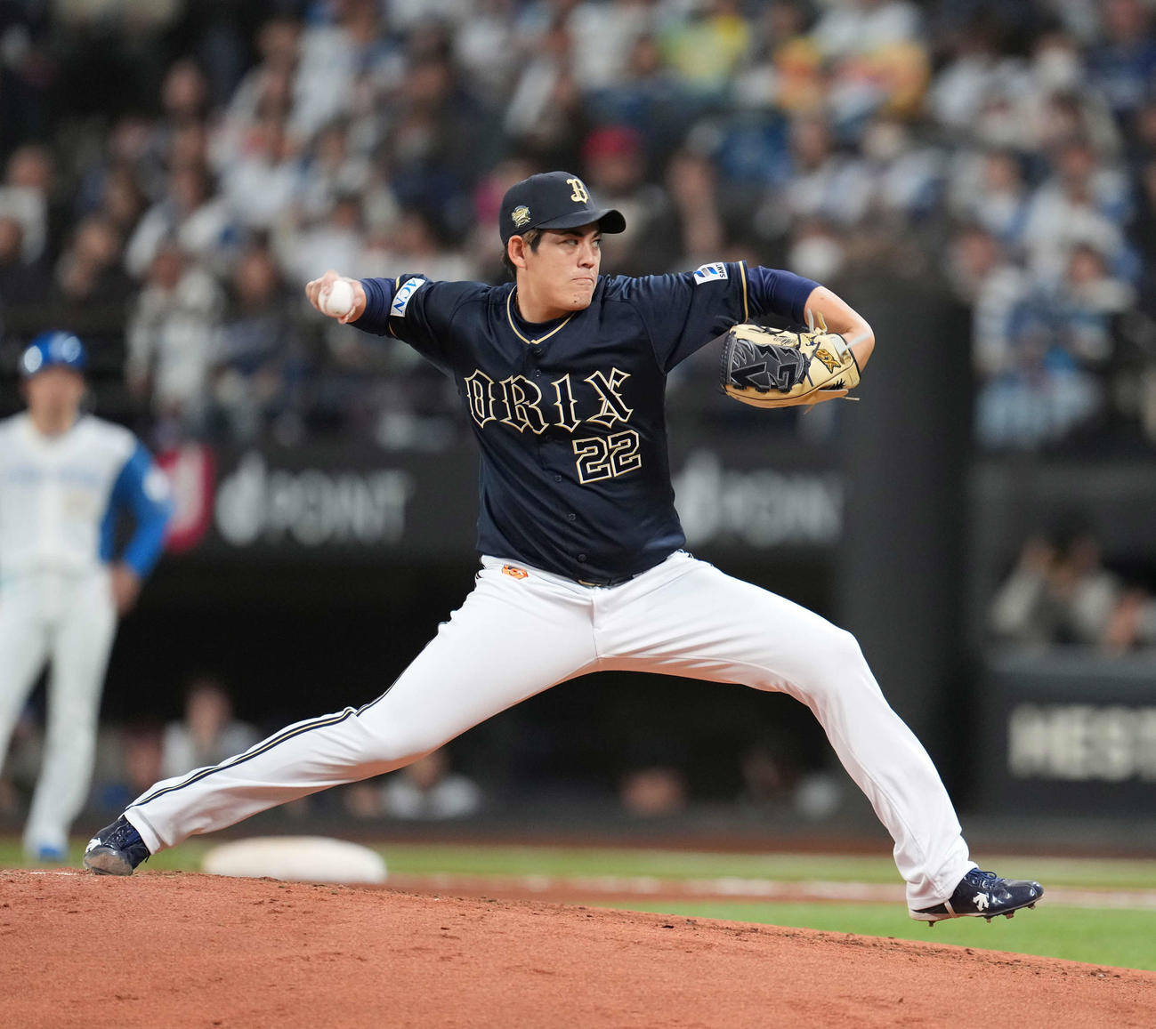 日本ハム対オリックス　力投するオリックス九里（撮影・井上学）