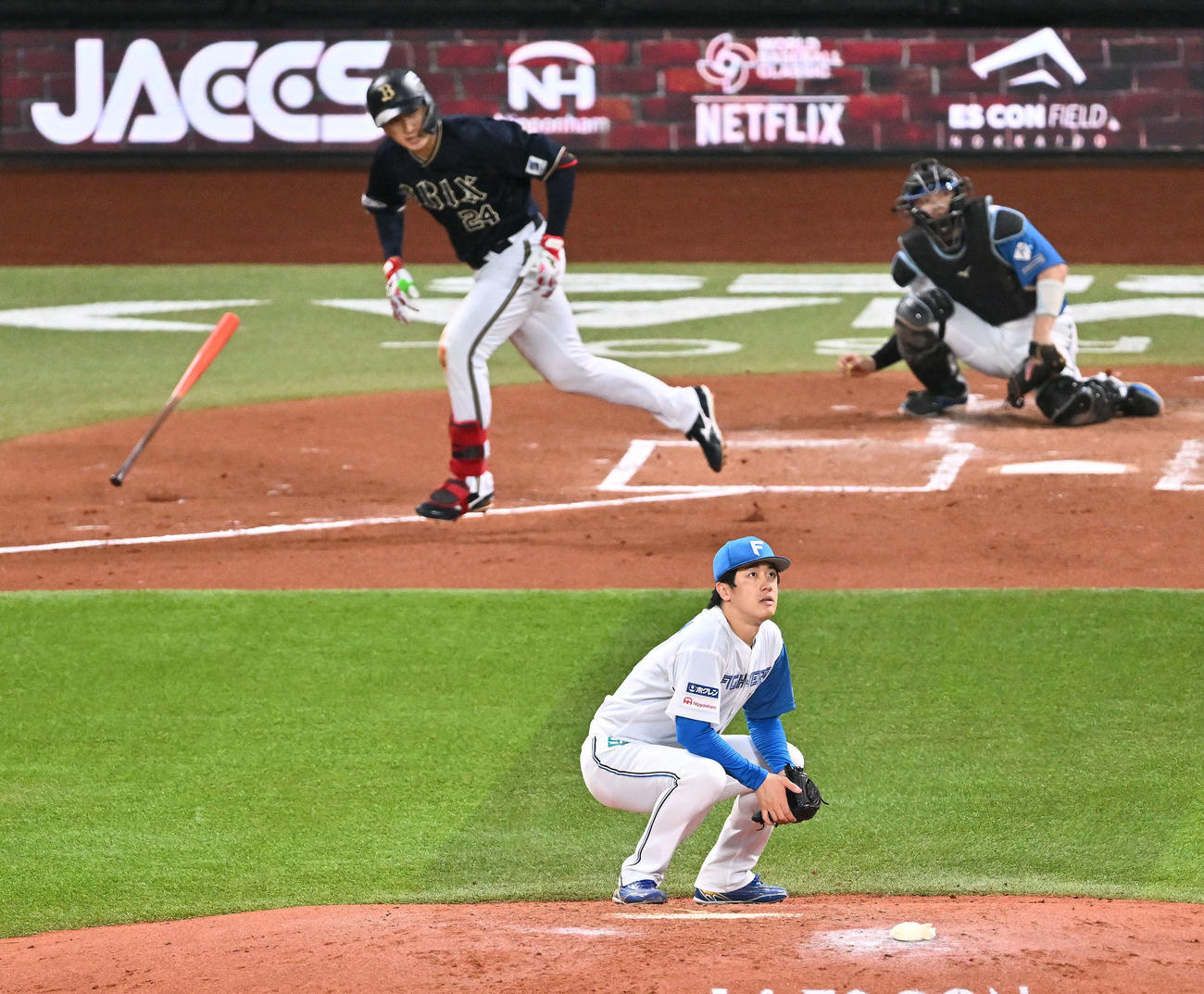 日本ハム対オリックス　3回表オリックス2死一、三塁、紅林に3点本塁打を許す北山（撮影・滝沢徹郎）