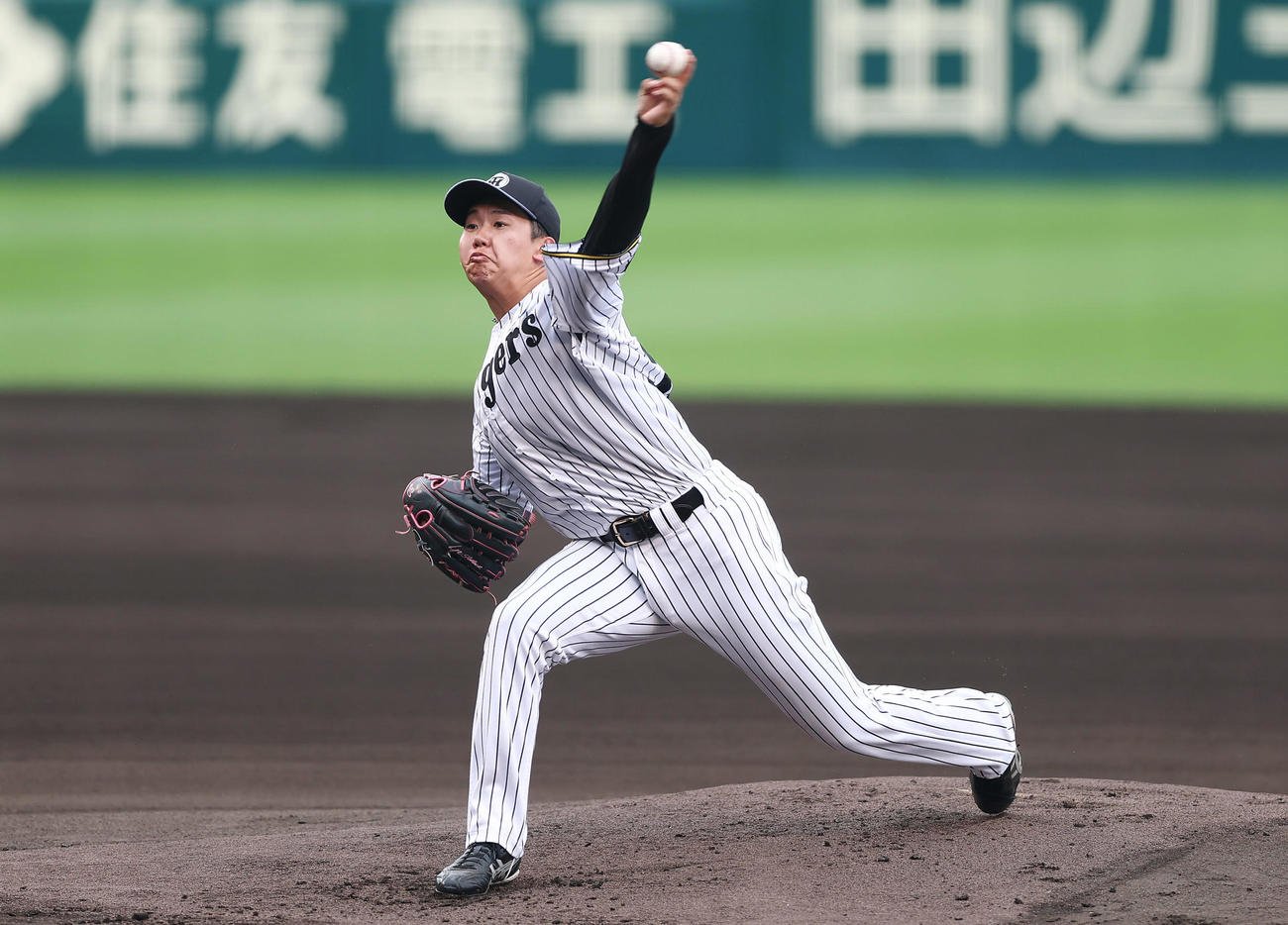 シート打撃に登板する阪神門別（撮影・前田充）