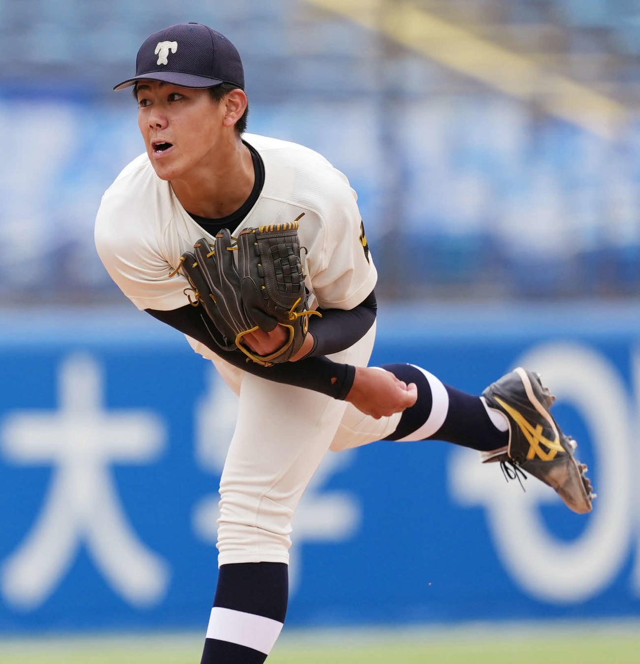 青学大対東洋大　先発の東洋大・大坪（撮影・小島史椰）