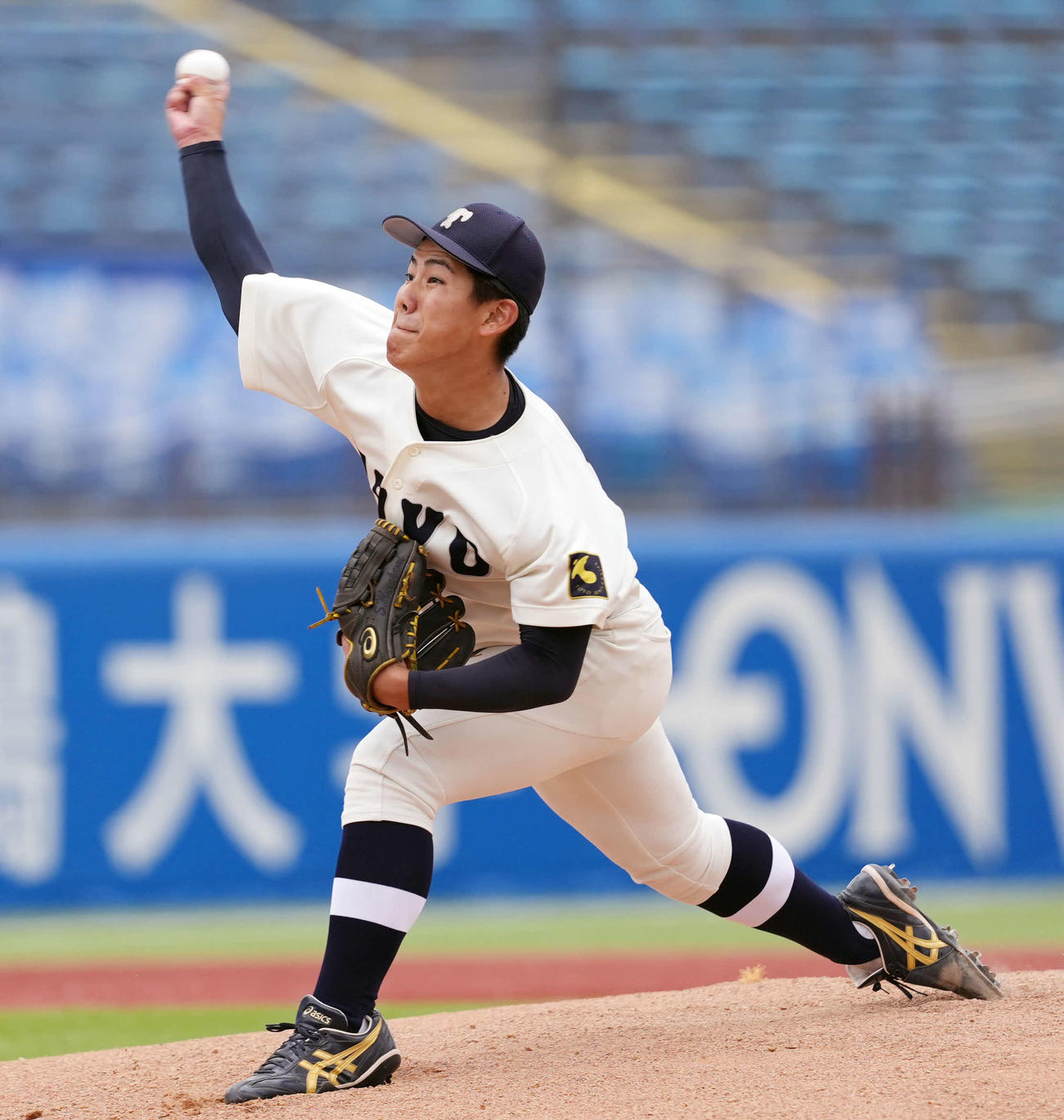 青学大対東洋大　先発の東洋大・大坪（撮影・小島史椰）