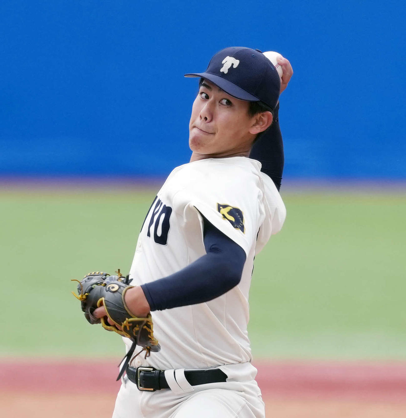 青学大対東洋大　先発の東洋大・大坪（撮影・小島史椰）