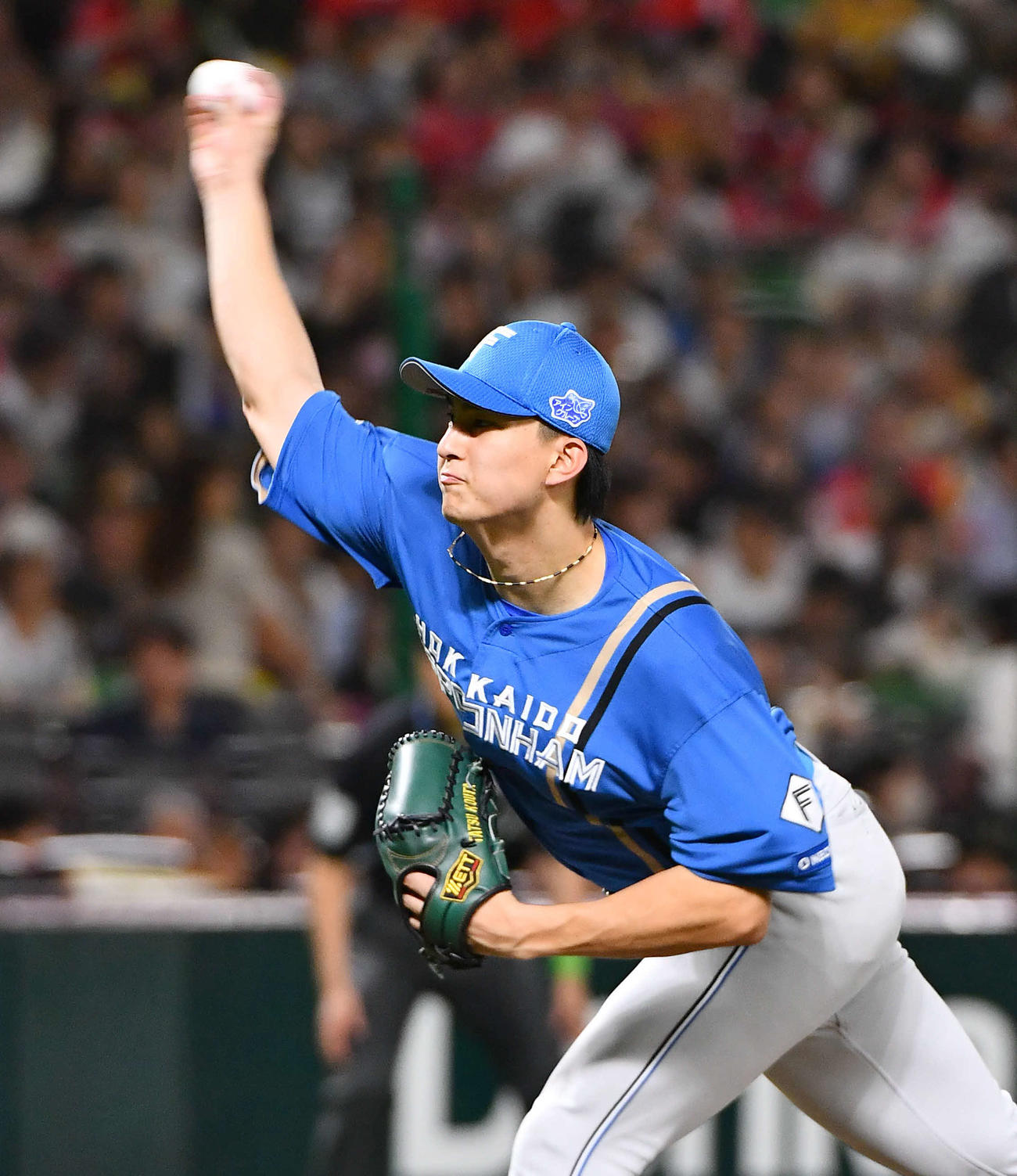 ソフトバンク対日本ハム　日本ハム先発の達（撮影・岩下翔太）