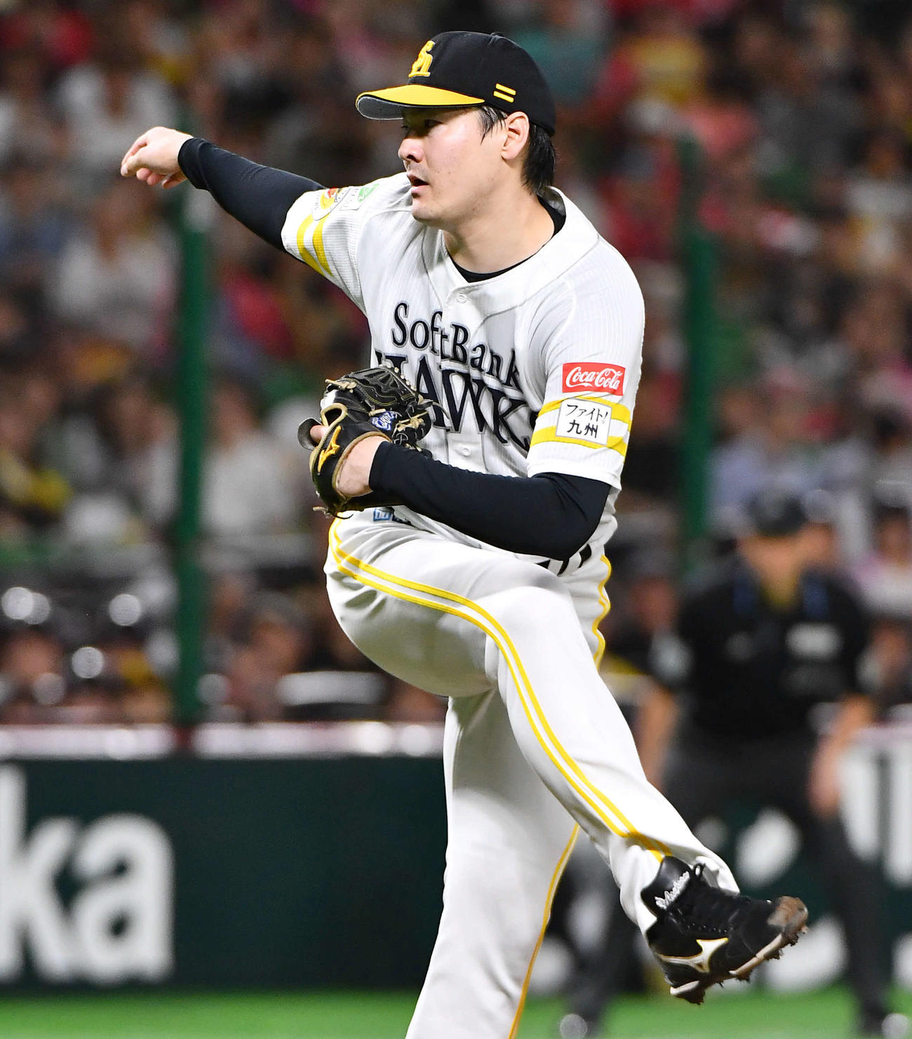 ソフトバンク対日本ハム　ソフトバンク先発の有原（撮影・岩下翔太）