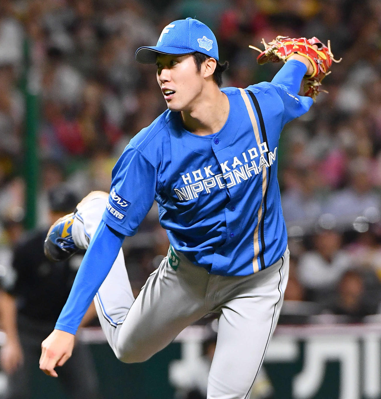ソフトバンク対日本ハム　日本ハム先発の福島（撮影・岩下翔太）