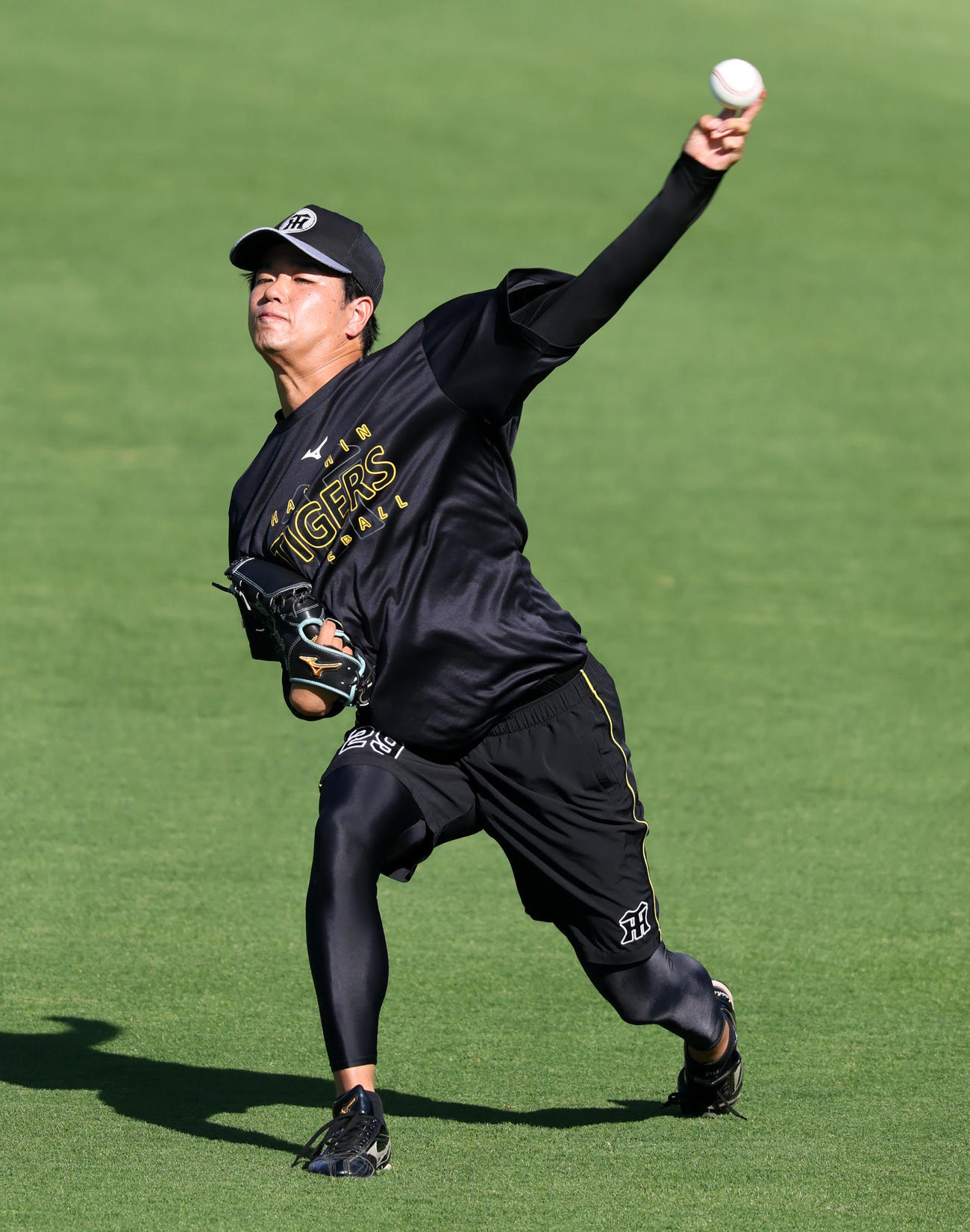 阪神対DeNA　練習でキャッチボールする阪神高橋（撮影・加藤哉）