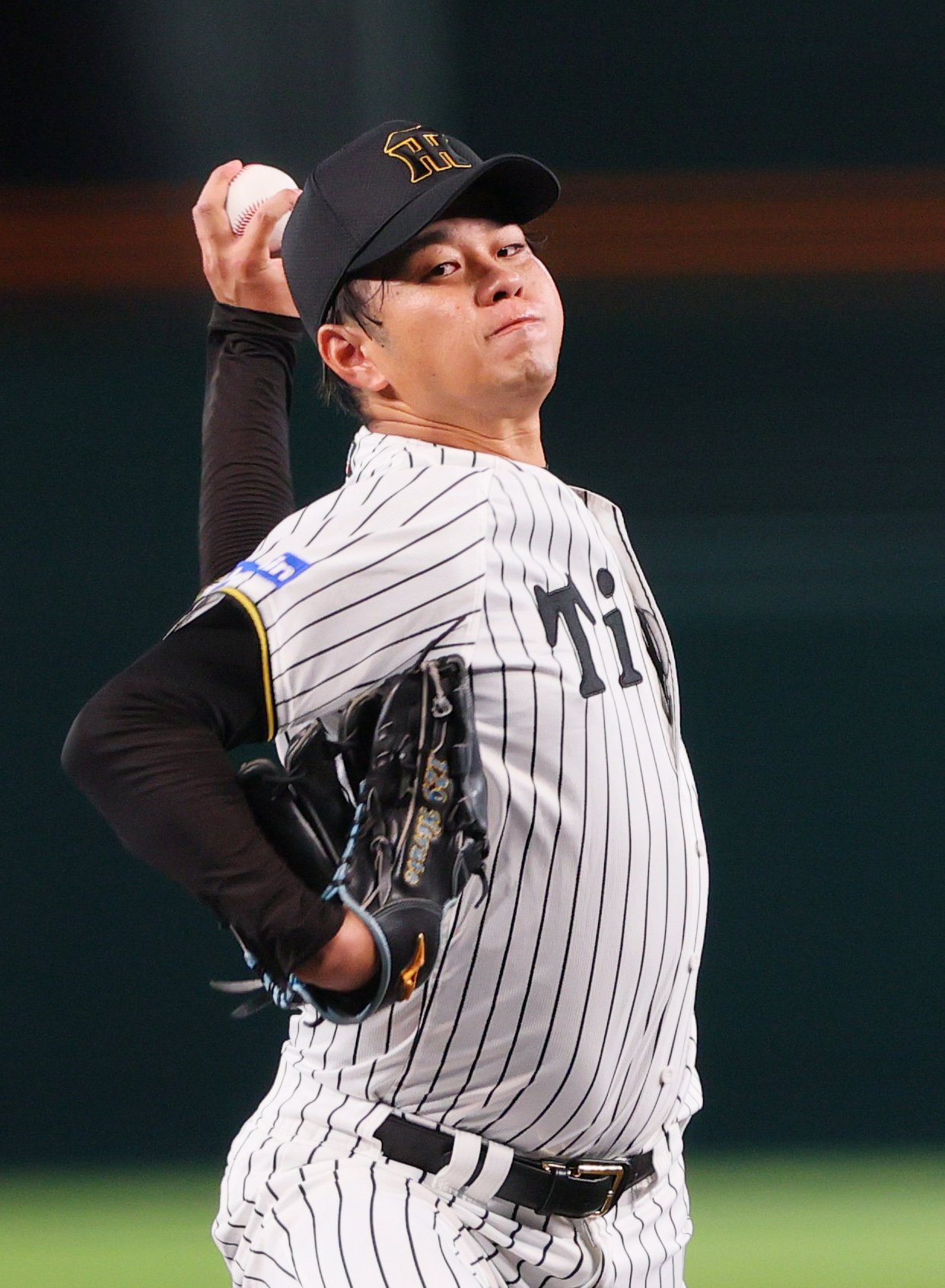 阪神対DeNA 7回表、力投する高橋（撮影・上山淳一）